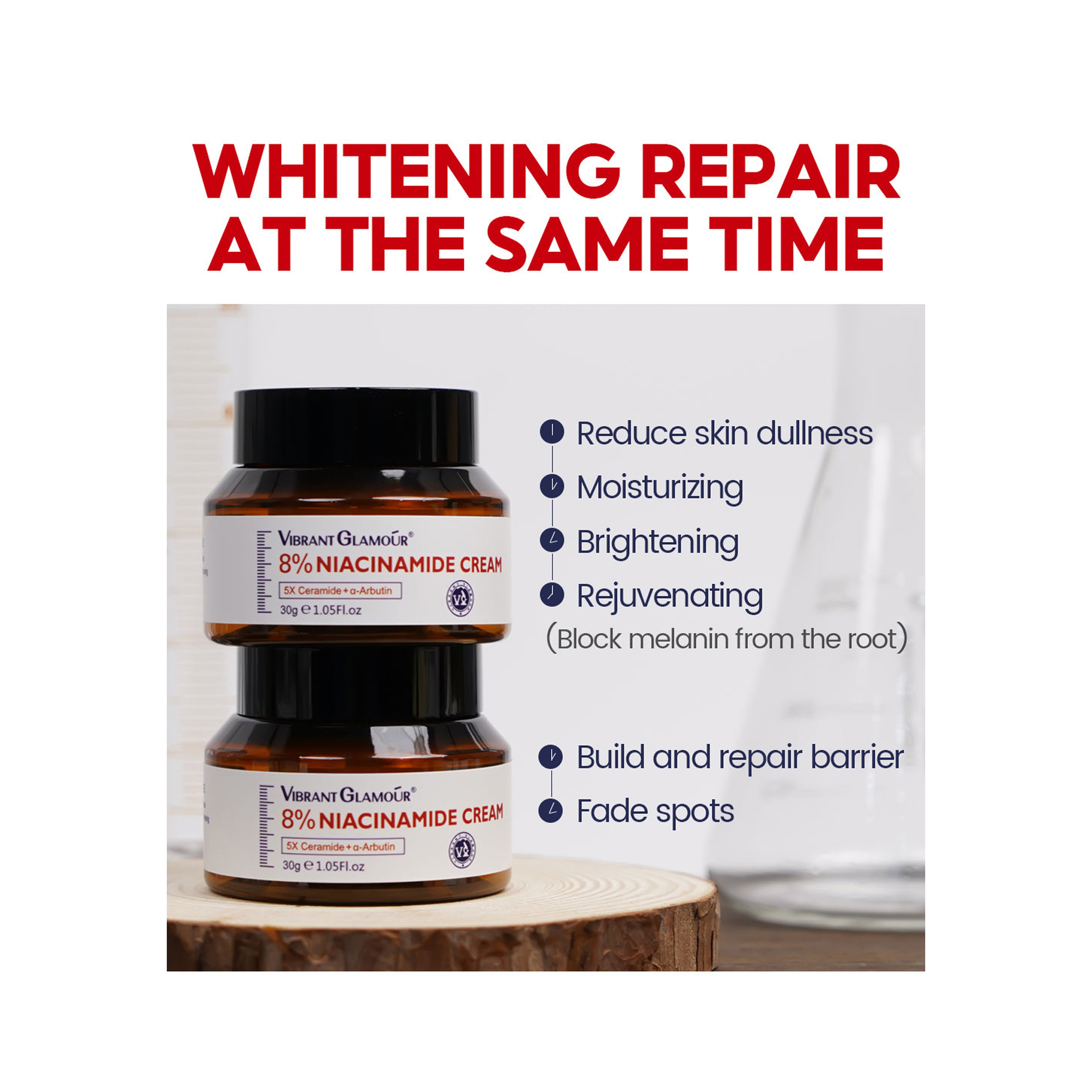 Vibrant Glamour 8% Niacinamide Face Whitening Cream 30 g