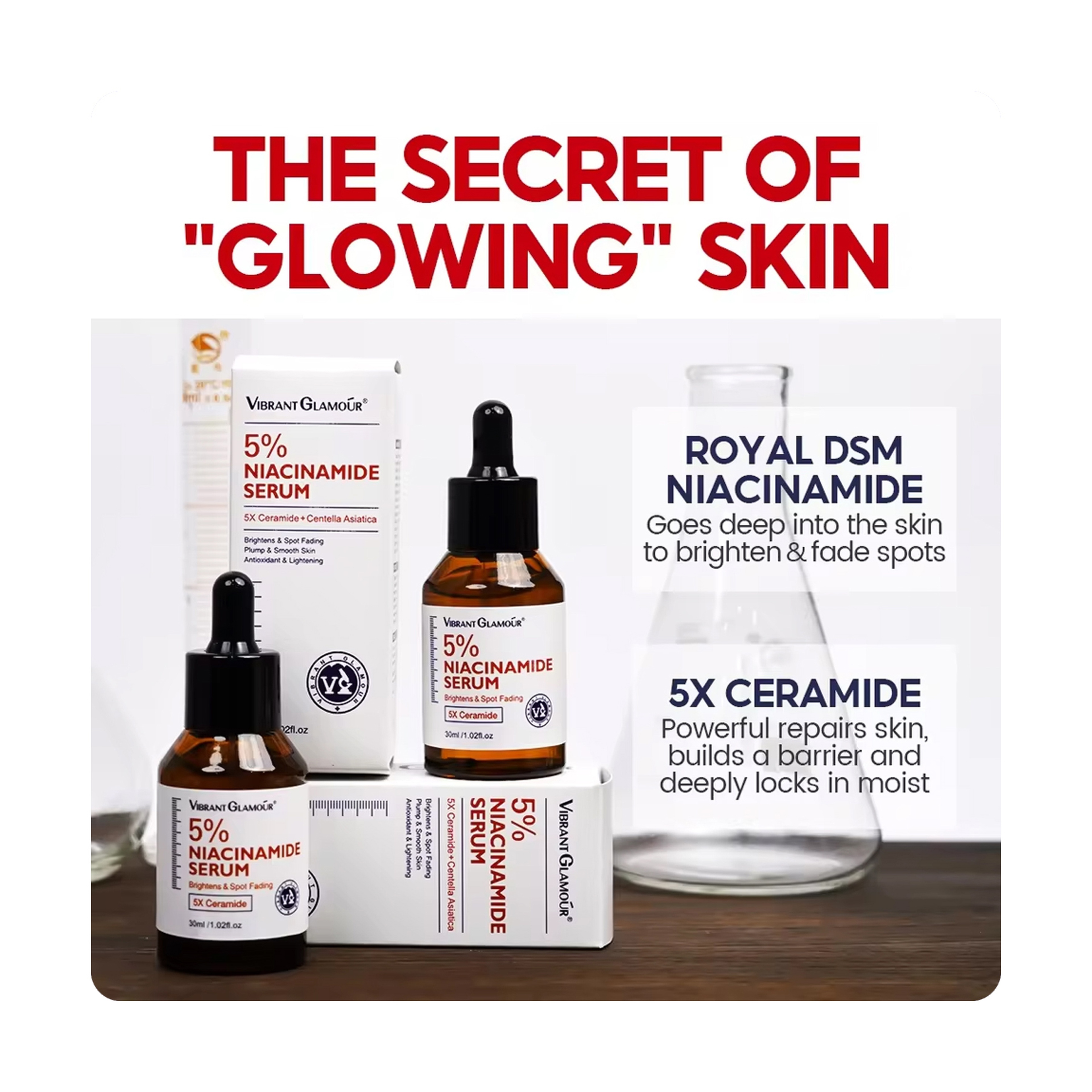 Vibrant Glamour 5% Niacinamide Serum for Brightening and Anti-Wrinkle 30 ml