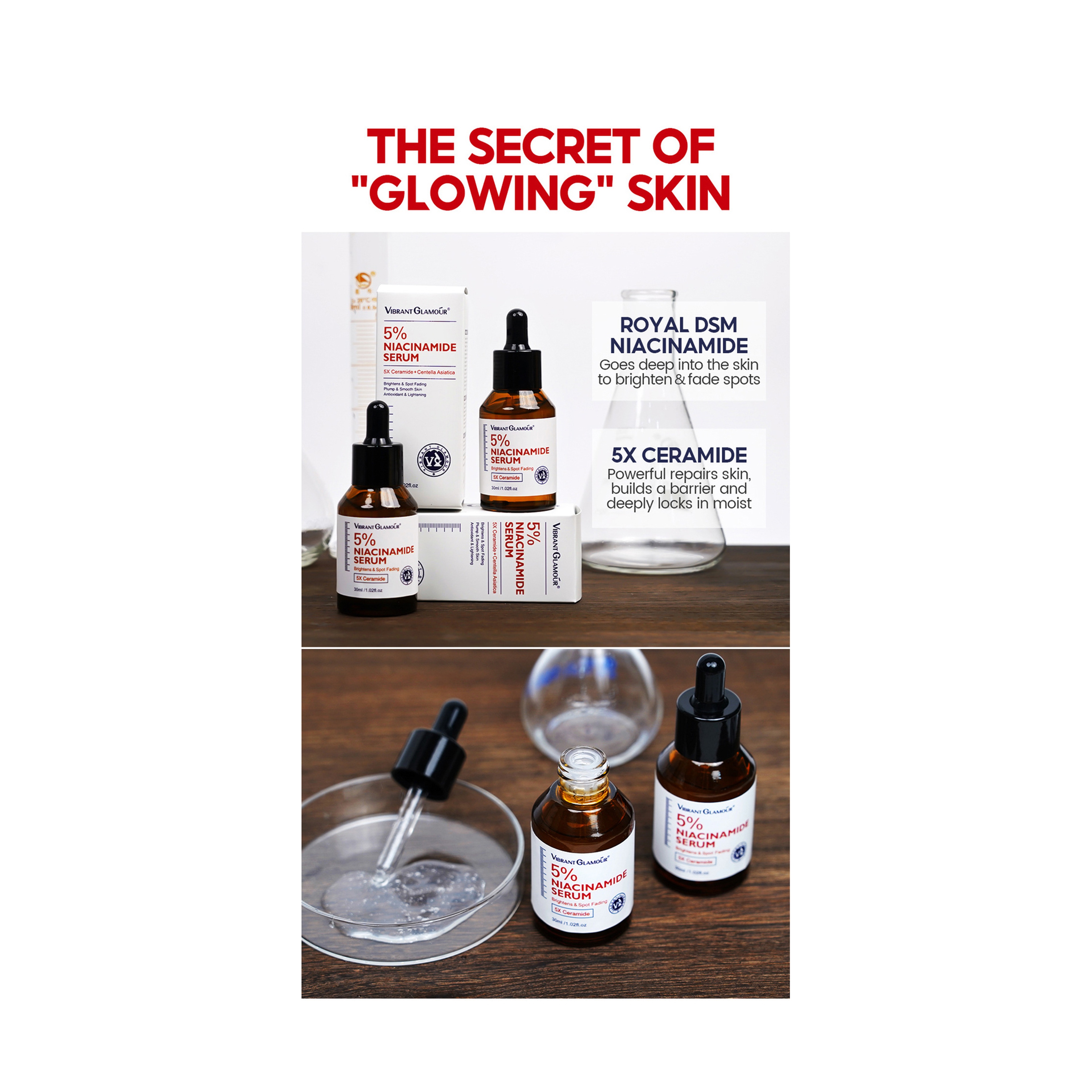 Vibrant Glamour 5% Niacinamide Serum for Brightening and Anti-Wrinkle 30 ml