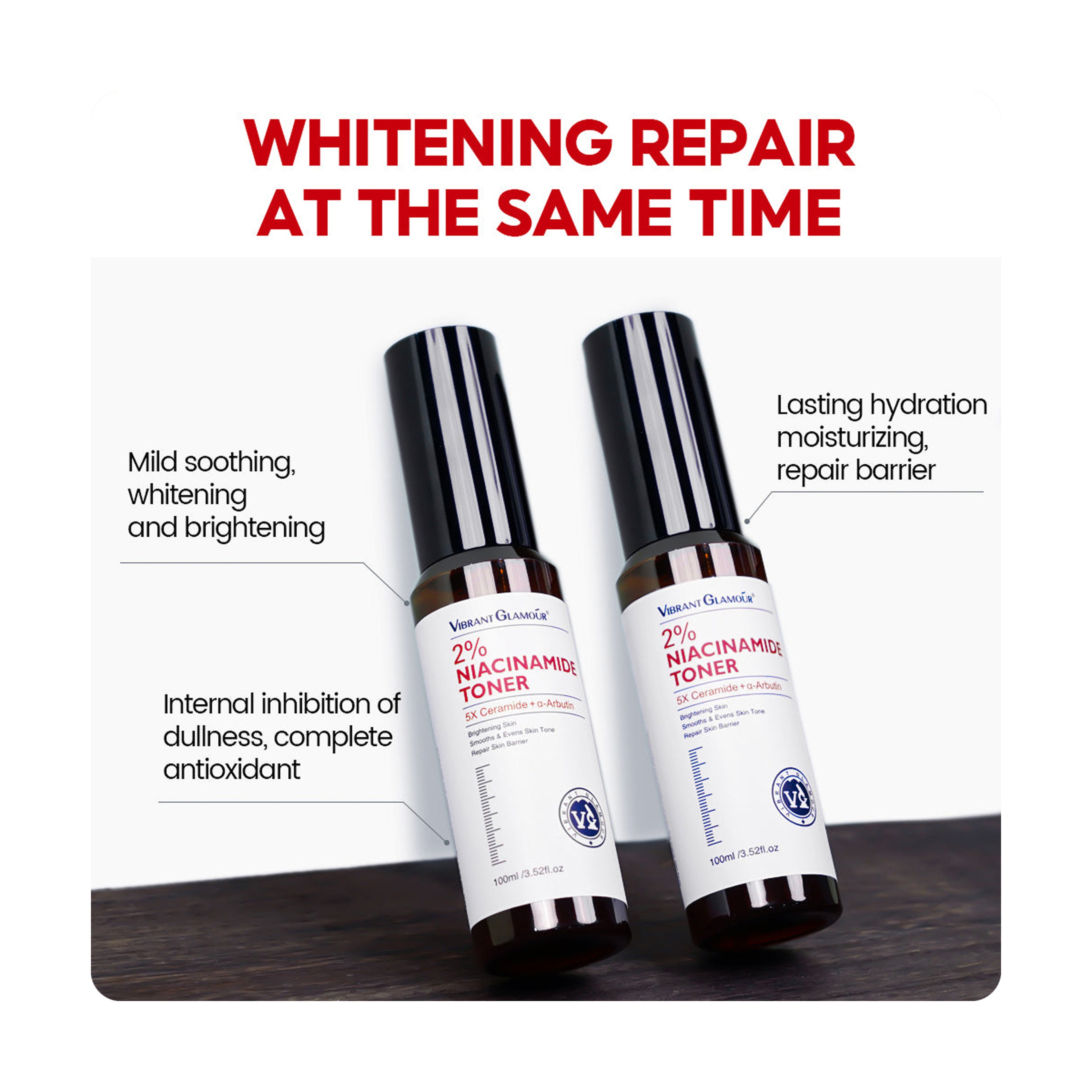 Vibrant Glamour 2% Niacinamide Brightening Face Toner with 5x Ceramide 100 ml