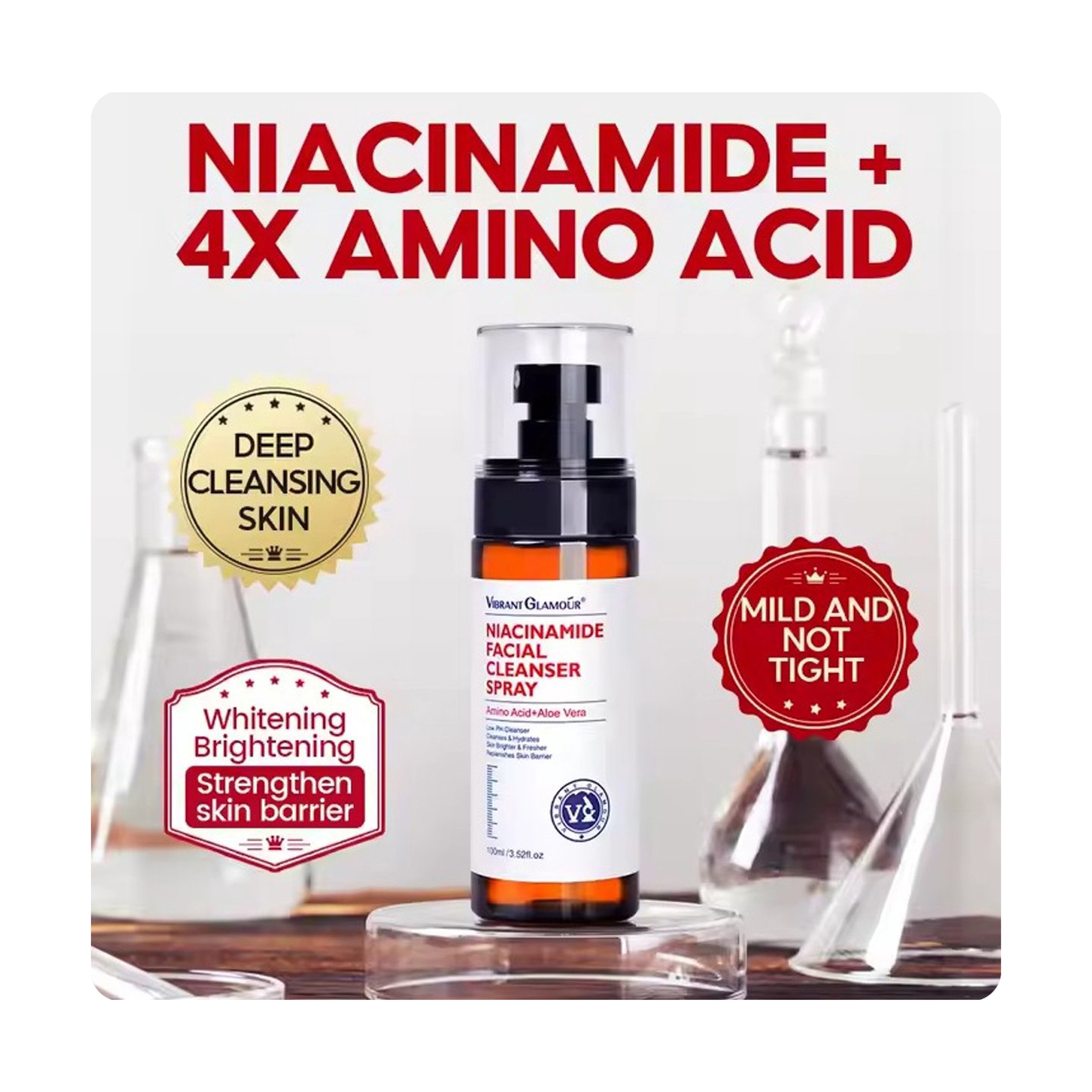 Vibrant Glamour Niacinamide Facial Spray Cleansing and Moisturizing 100 ml