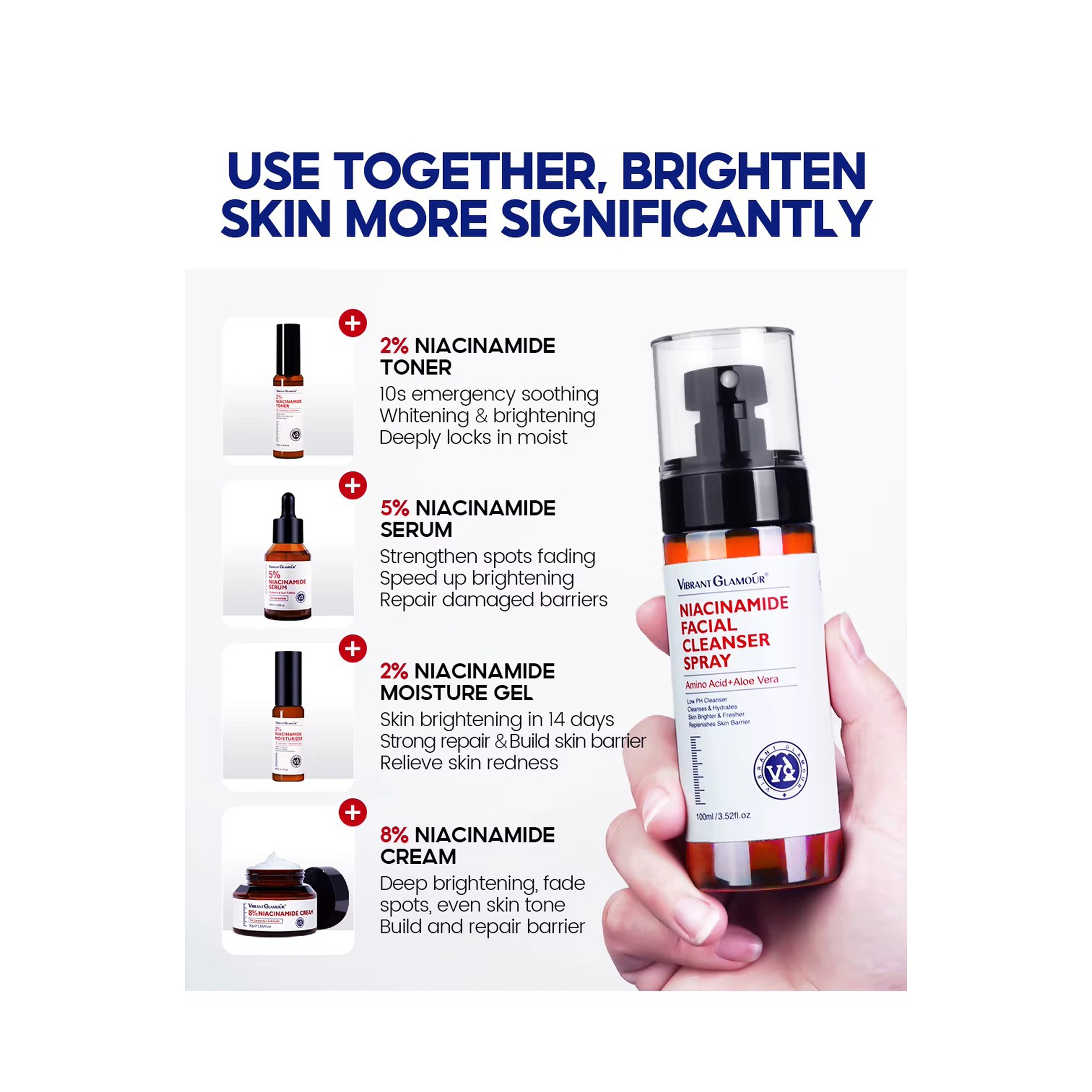 Vibrant Glamour Niacinamide Facial Spray Cleansing and Moisturizing 100 ml