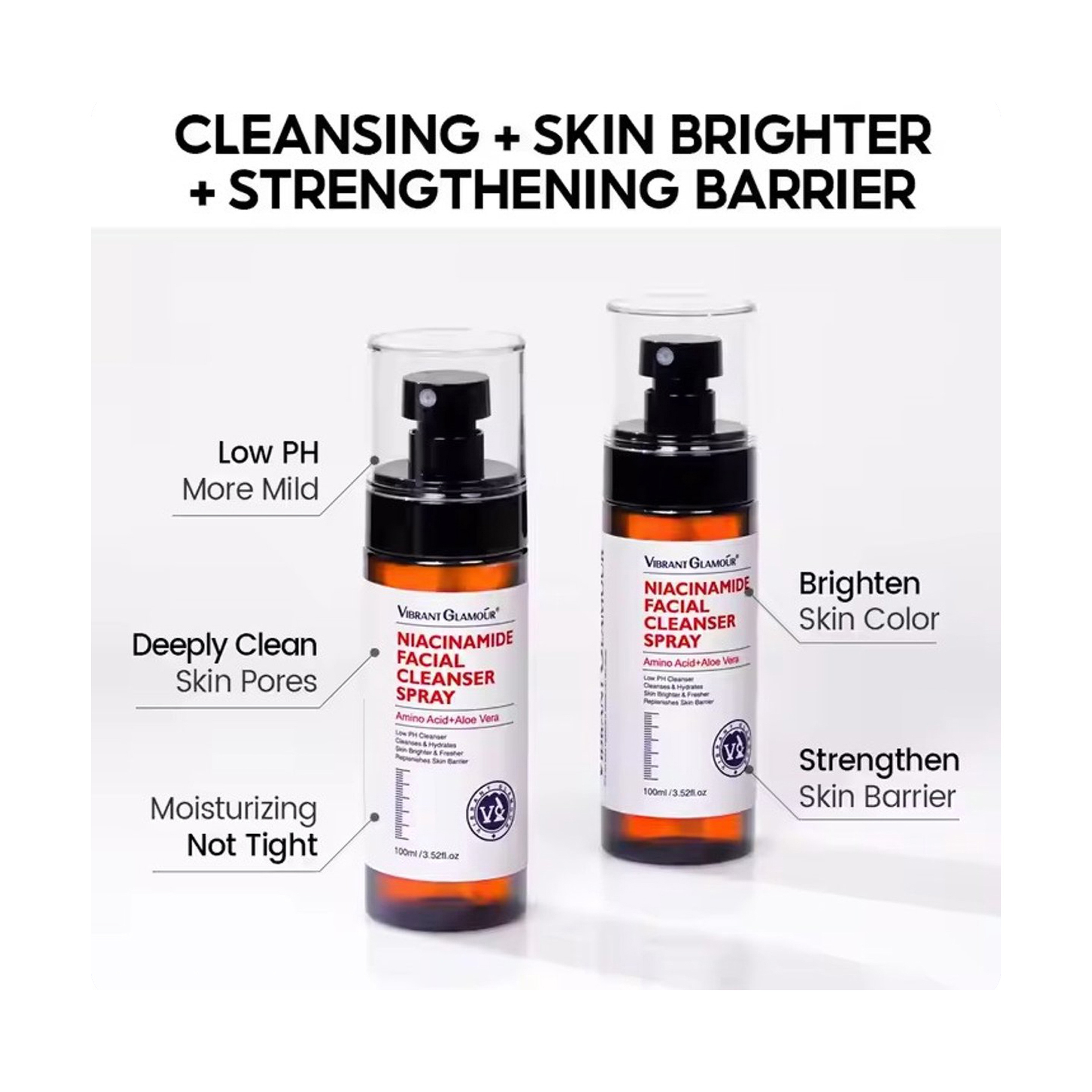 Vibrant Glamour Niacinamide Facial Spray Cleansing and Moisturizing 100 ml