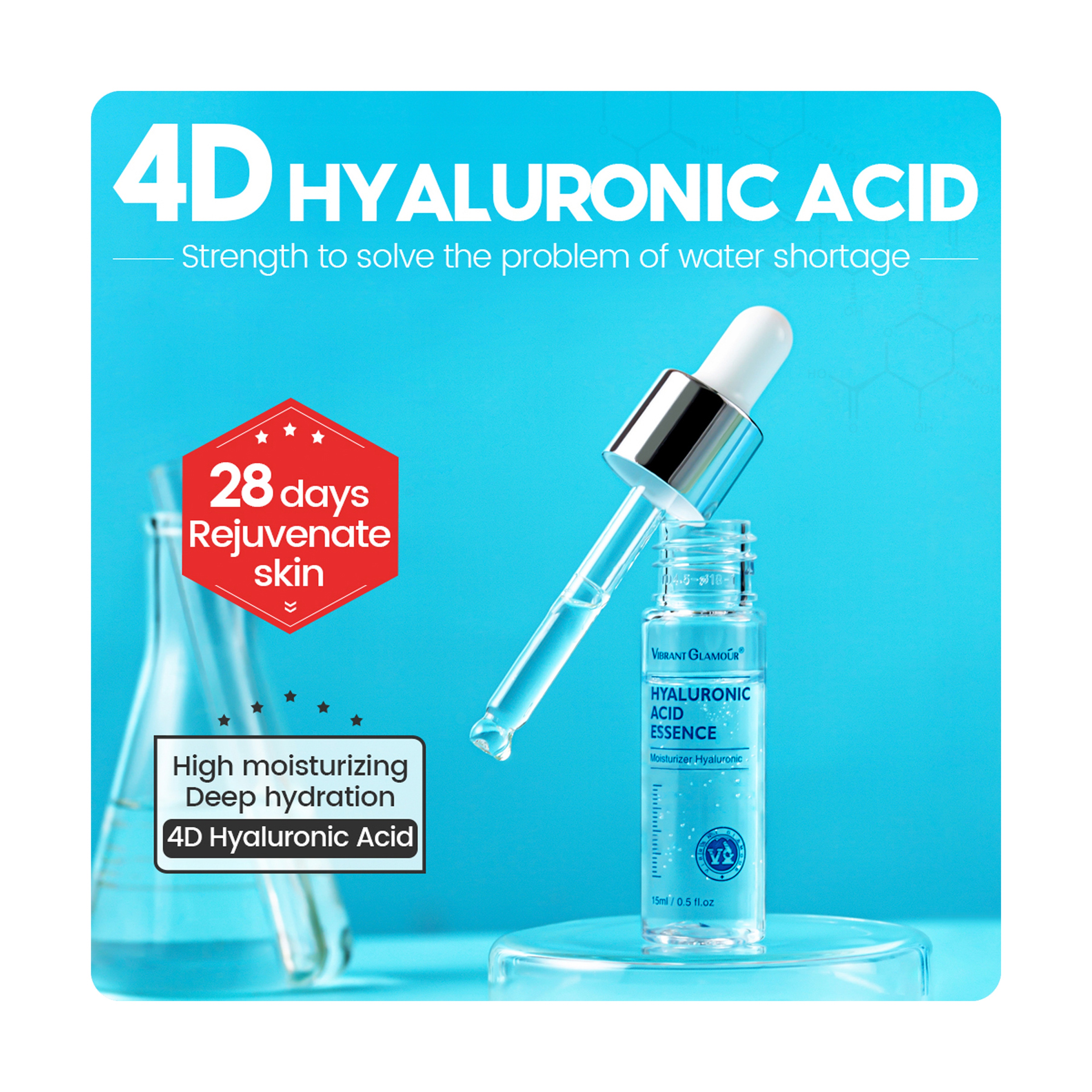 Vibrant Glamour Hyaluronic Acid Serum for Skin Improvement and Firming 15 ml