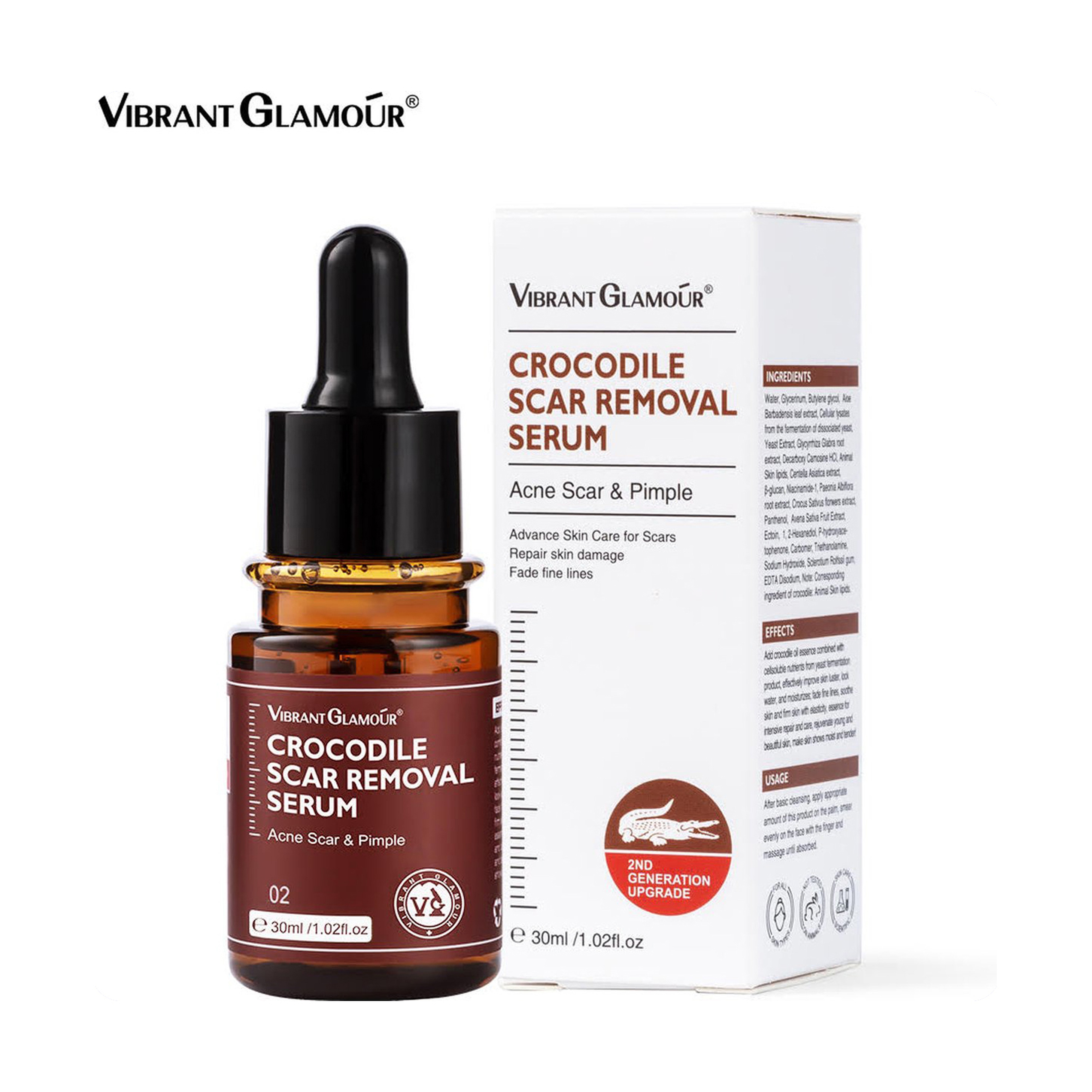 Vibrant Glamour Crocodile Serum for Scar, Stretch Mark, and Acne Treatment 30 ml