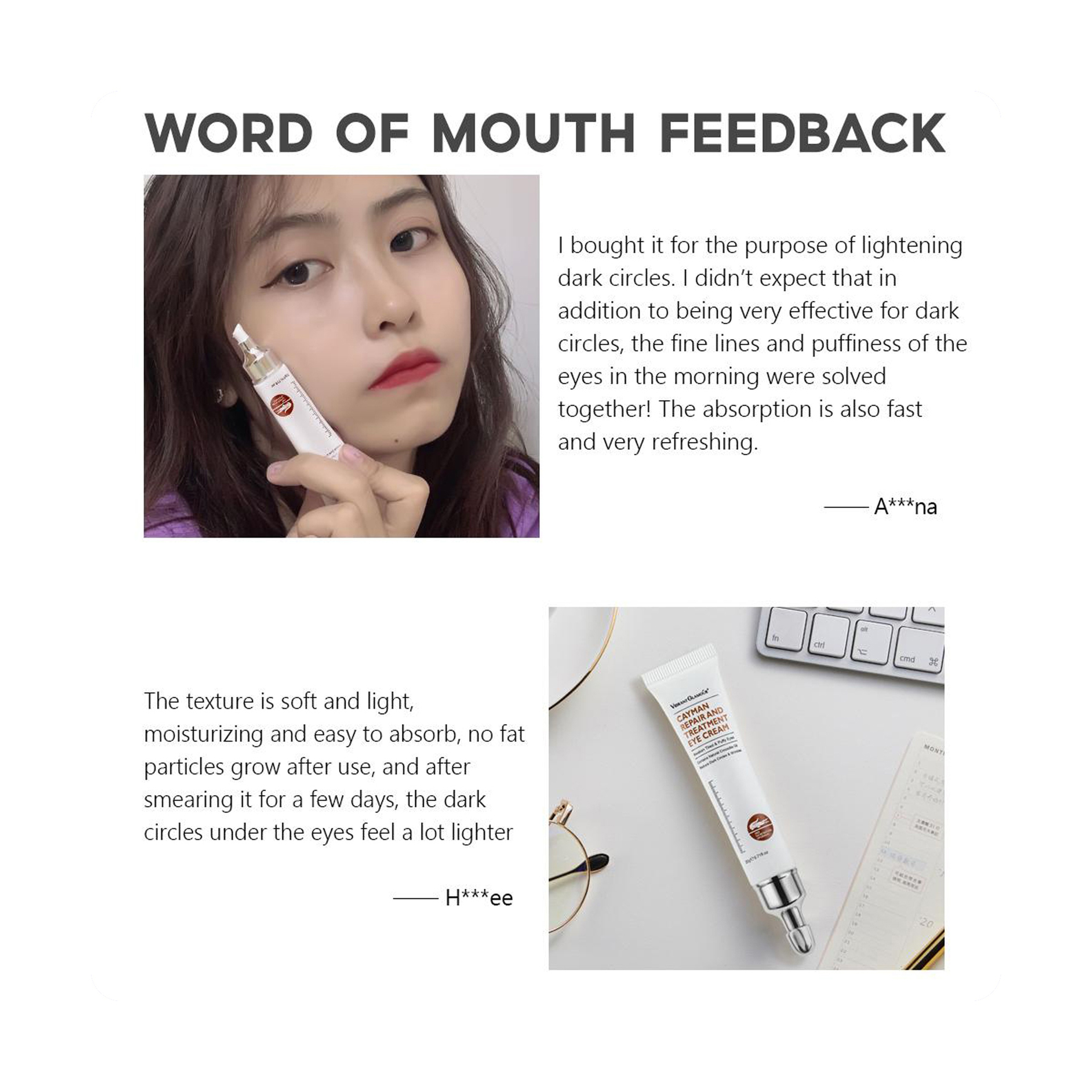 Vibrant Glamour Cayman Eye Cream Magic Formula for Dark Circles and Wrinkles 20 g