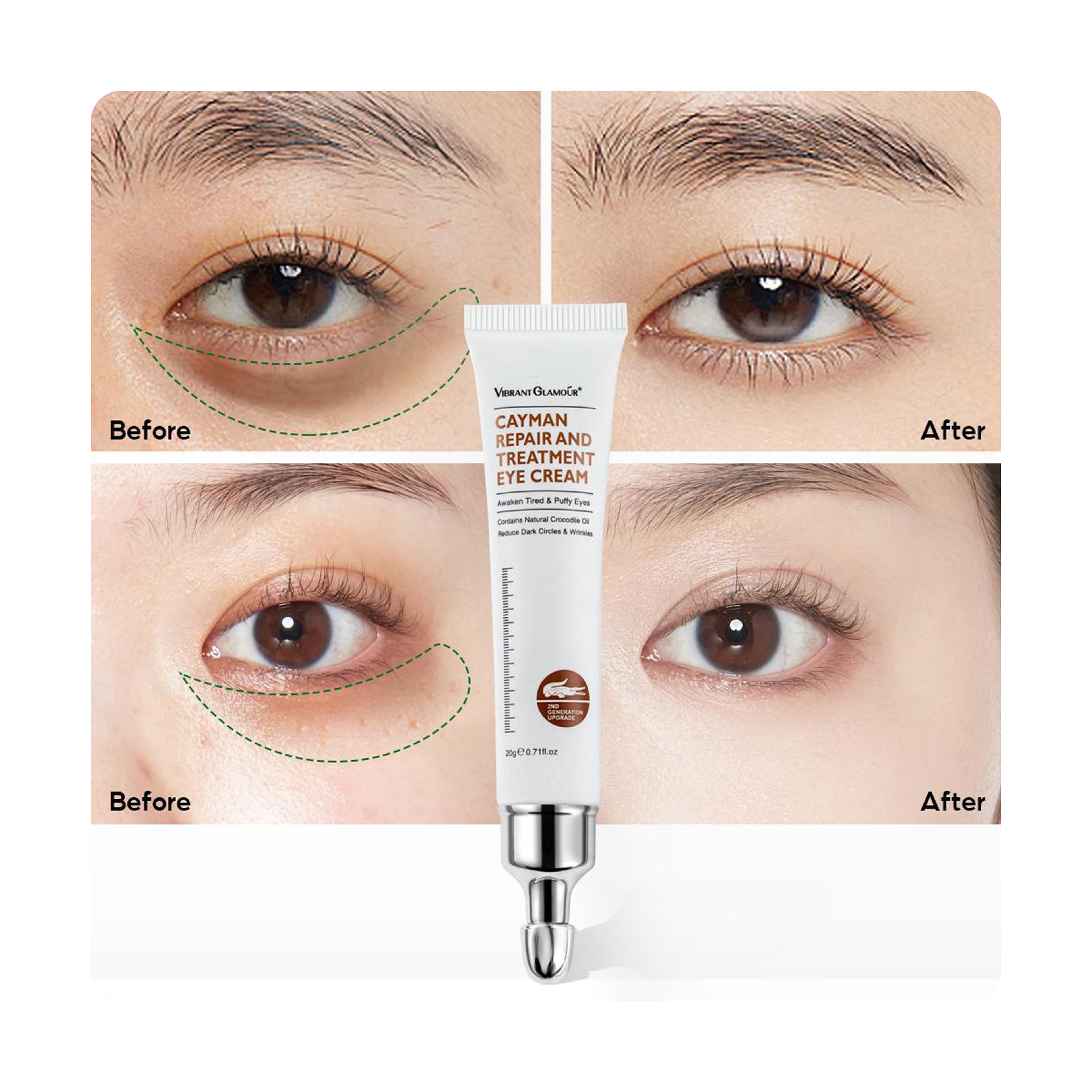 Vibrant Glamour Cayman Eye Cream Magic Formula for Dark Circles and Wrinkles 20 g