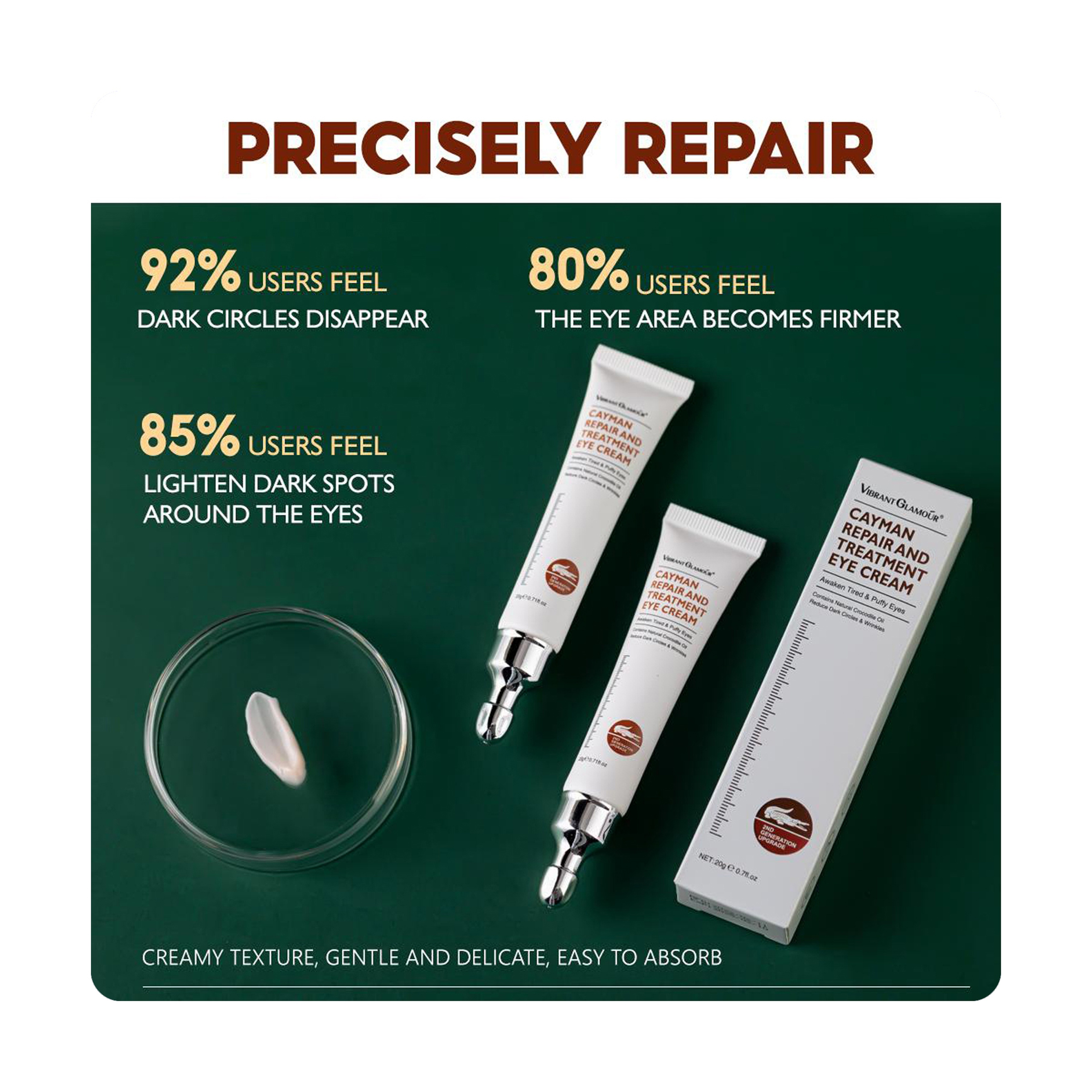 Vibrant Glamour Cayman Eye Cream Magic Formula for Dark Circles and Wrinkles 20 g