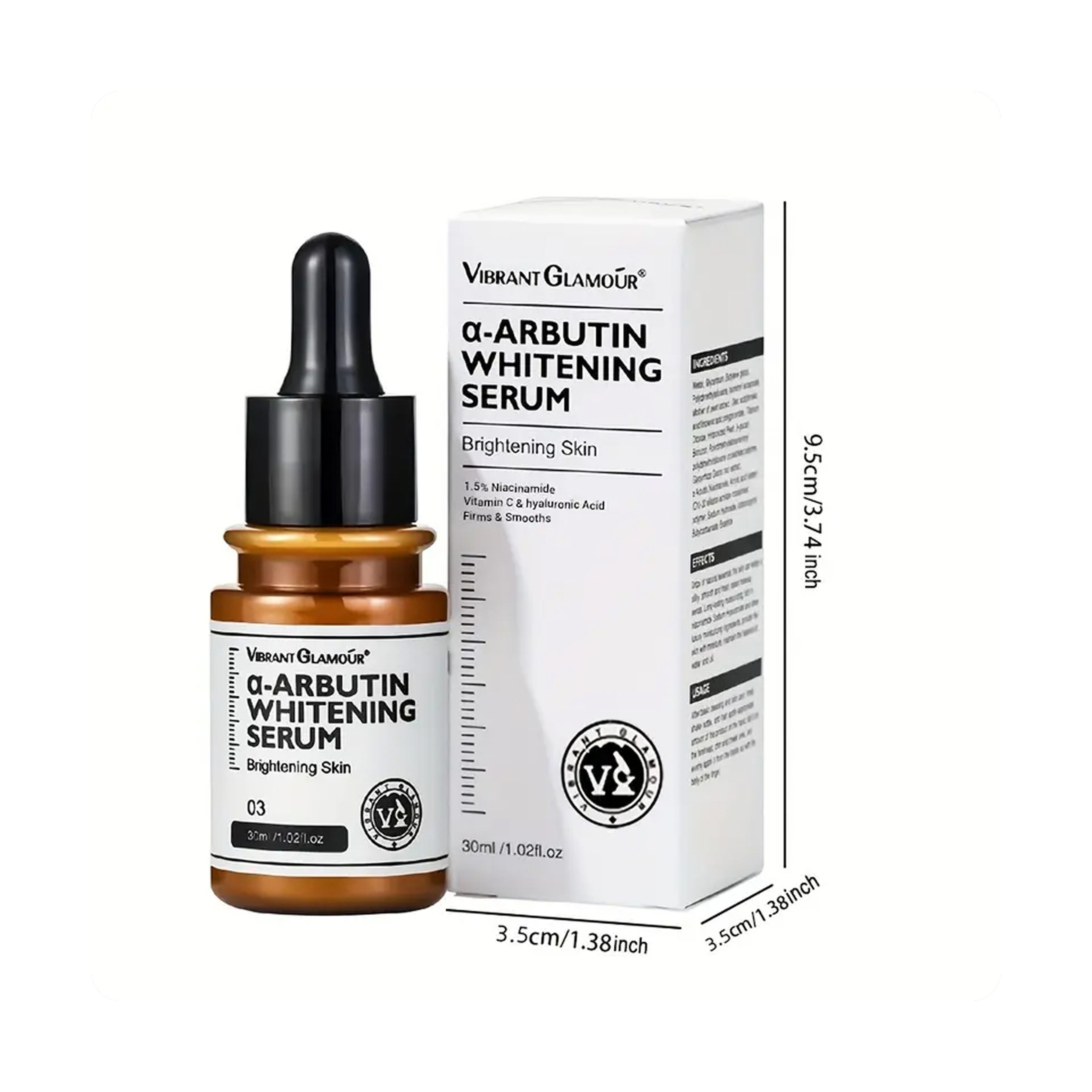 Vibrant Glamour Arbutin Serum with Niacinamide and Vitamin C for Skin Brightening and Dark Spot Reduction 30 ml