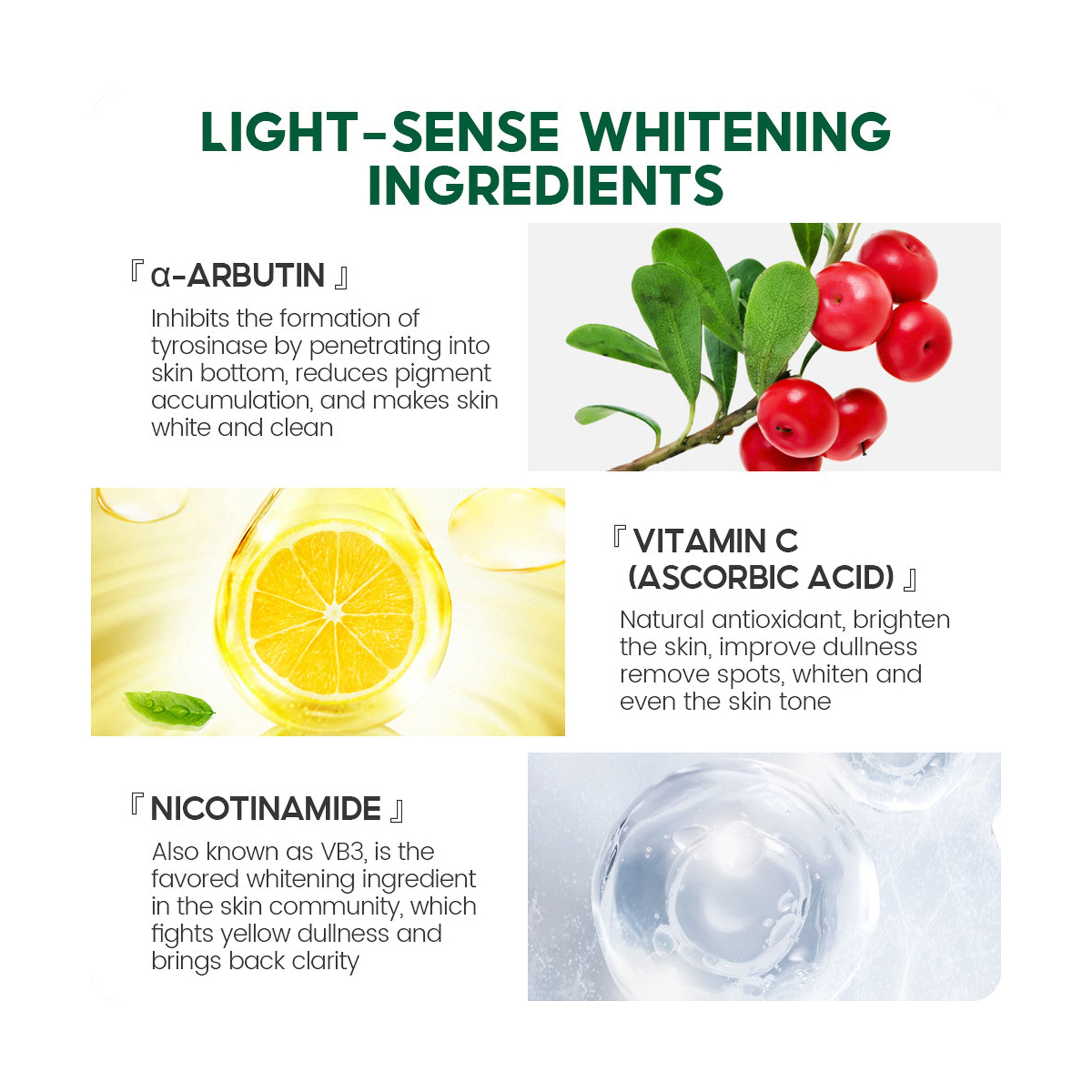 Vibrant Glamour Arbutin Serum with Niacinamide and Vitamin C for Skin Brightening and Dark Spot Reduction 30 ml