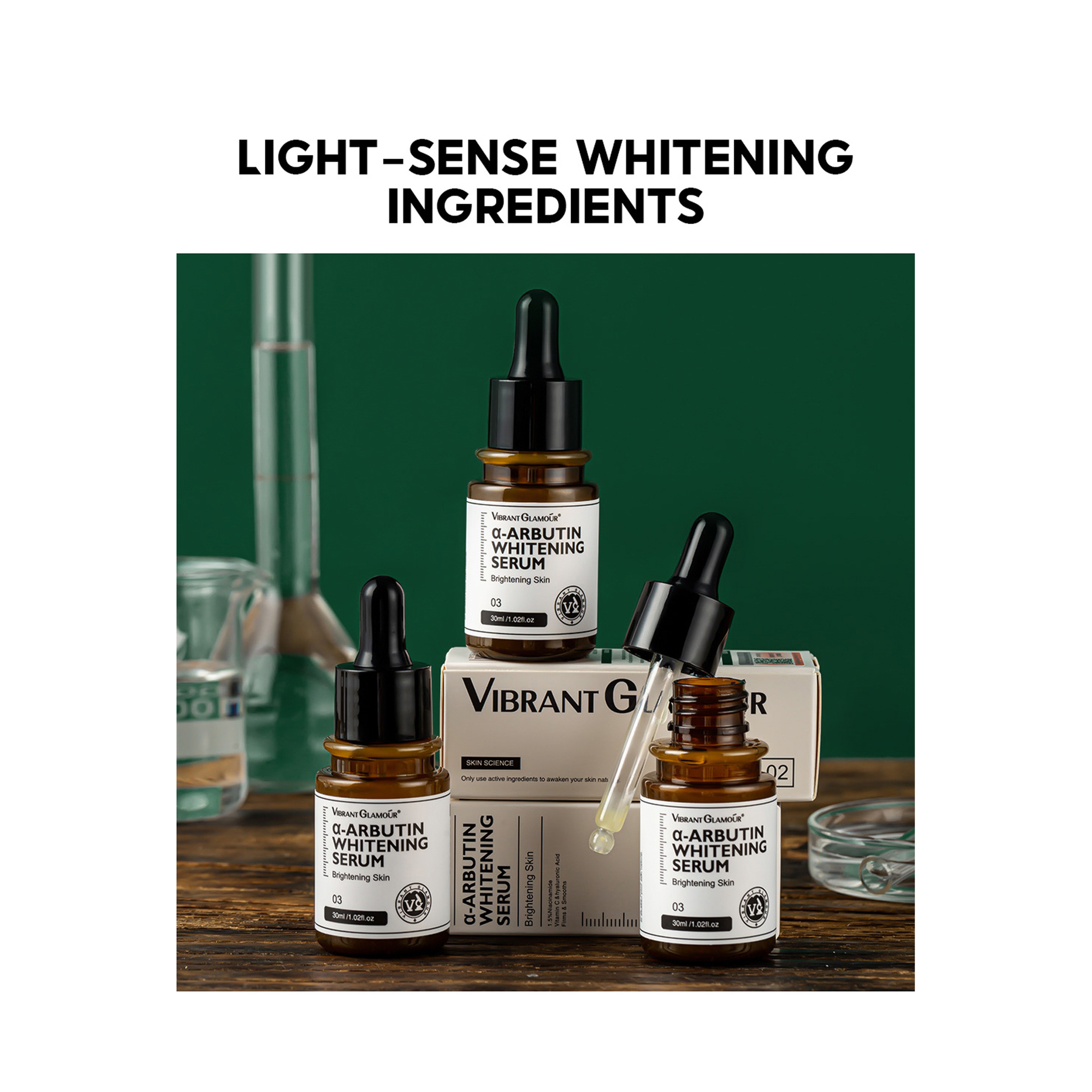 Vibrant Glamour Arbutin Serum with Niacinamide and Vitamin C for Skin Brightening and Dark Spot Reduction 30 ml