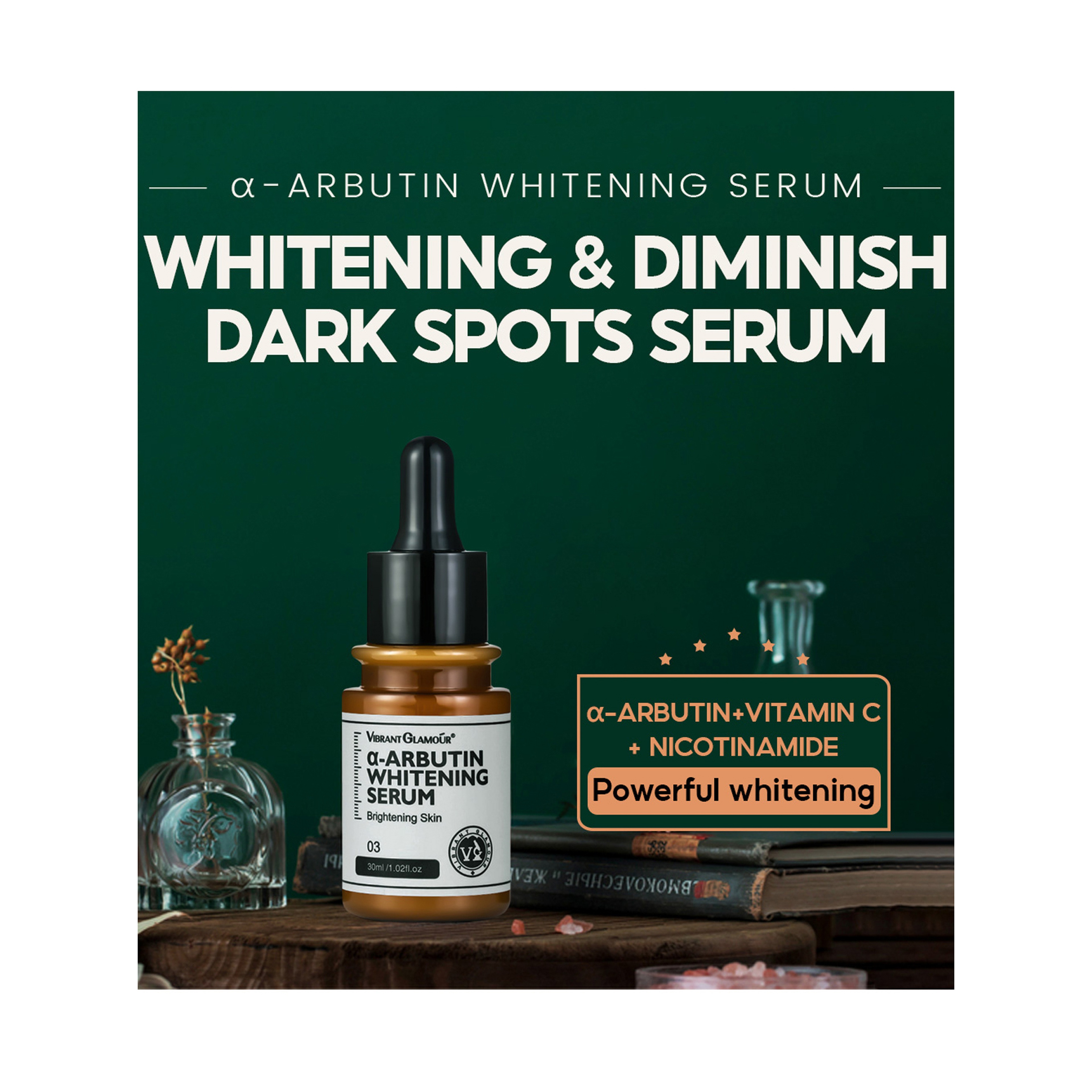 Vibrant Glamour Arbutin Serum with Niacinamide and Vitamin C for Skin Brightening and Dark Spot Reduction 30 ml