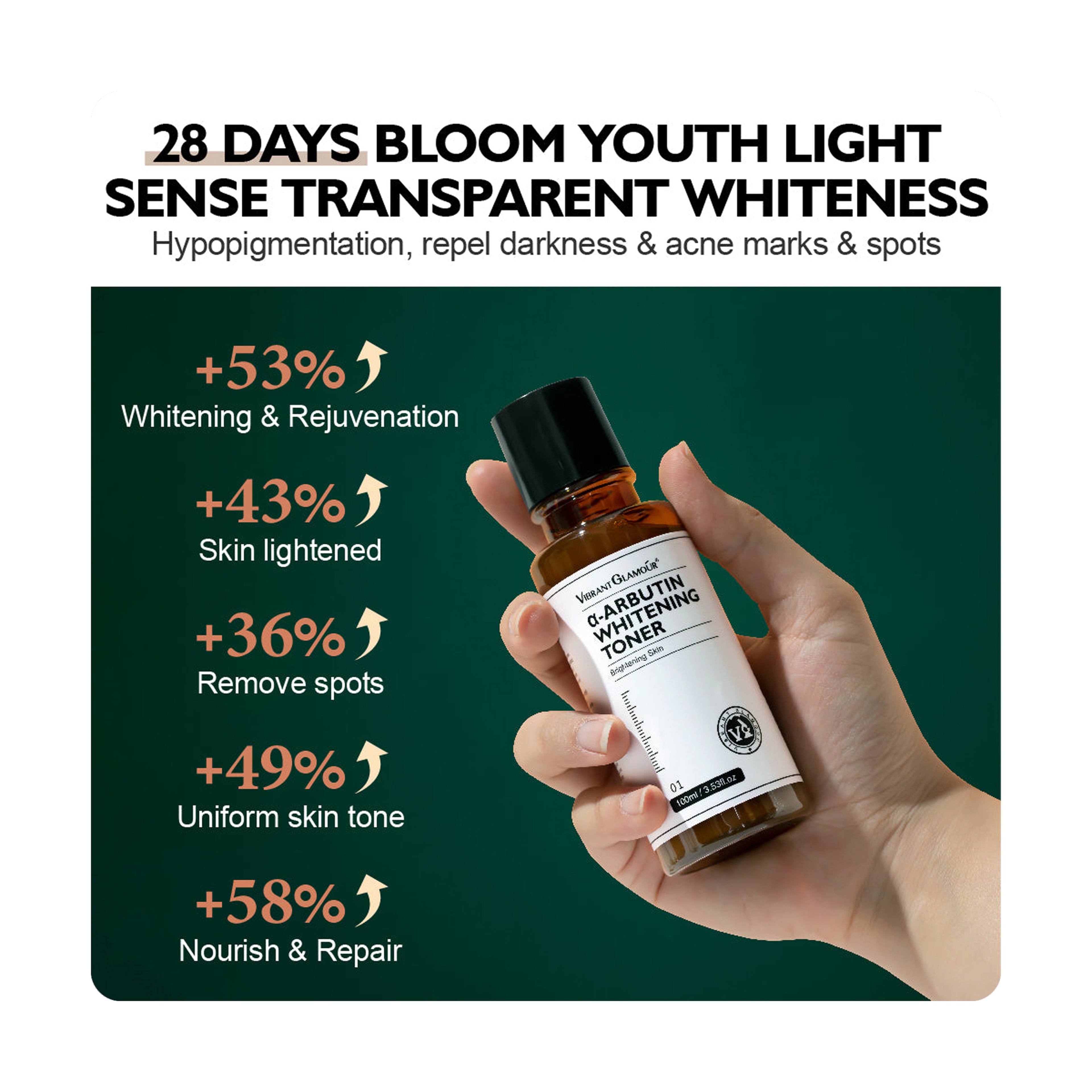 Vibrant Glamour Arbutin Toner for Brightening and Moisturizing 100 ml