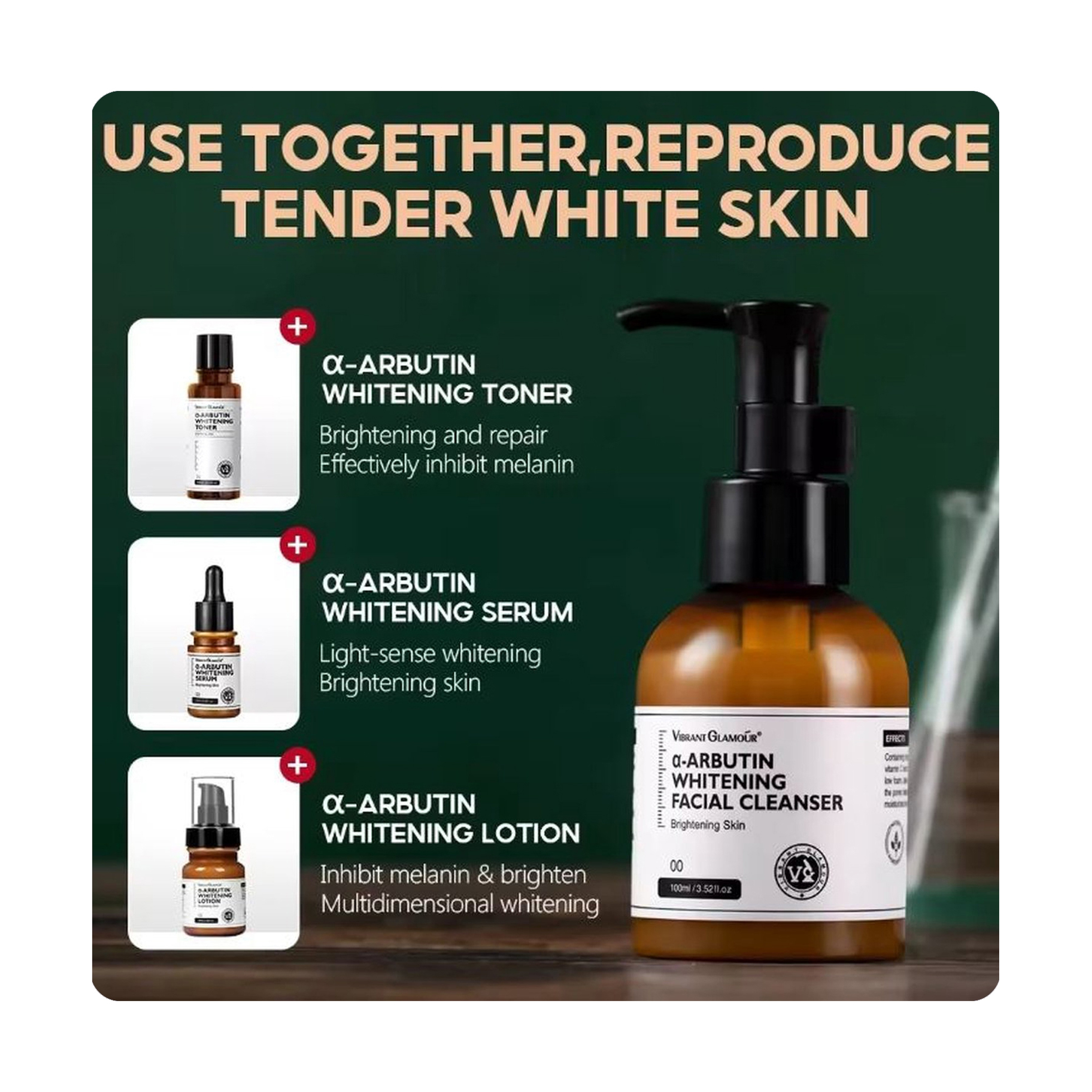 Vibrant Glamour Whitening Face Cleanser with Alpha Arbutin and Vitamin C 100 ml