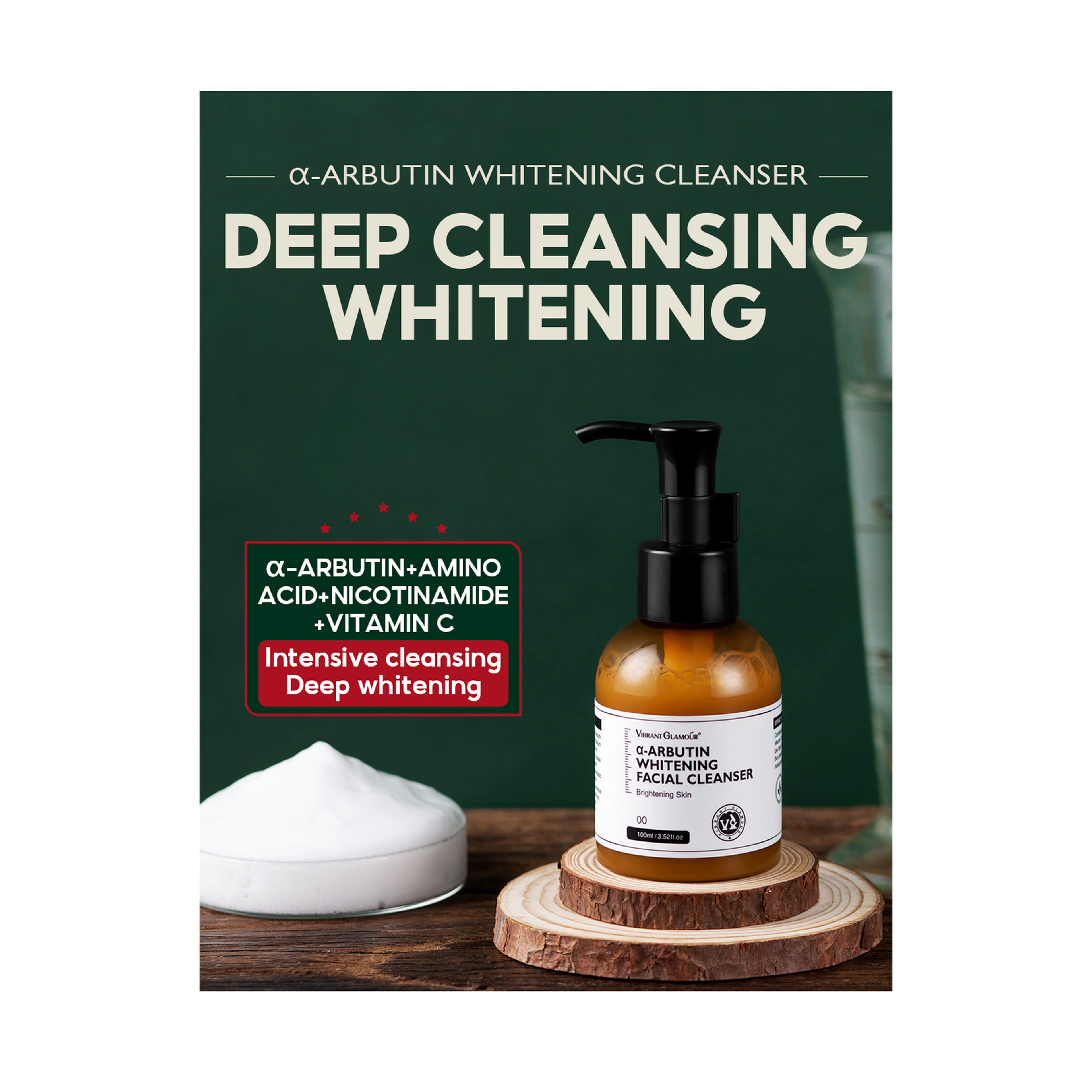 Vibrant Glamour Whitening Face Cleanser with Alpha Arbutin and Vitamin C 100 ml