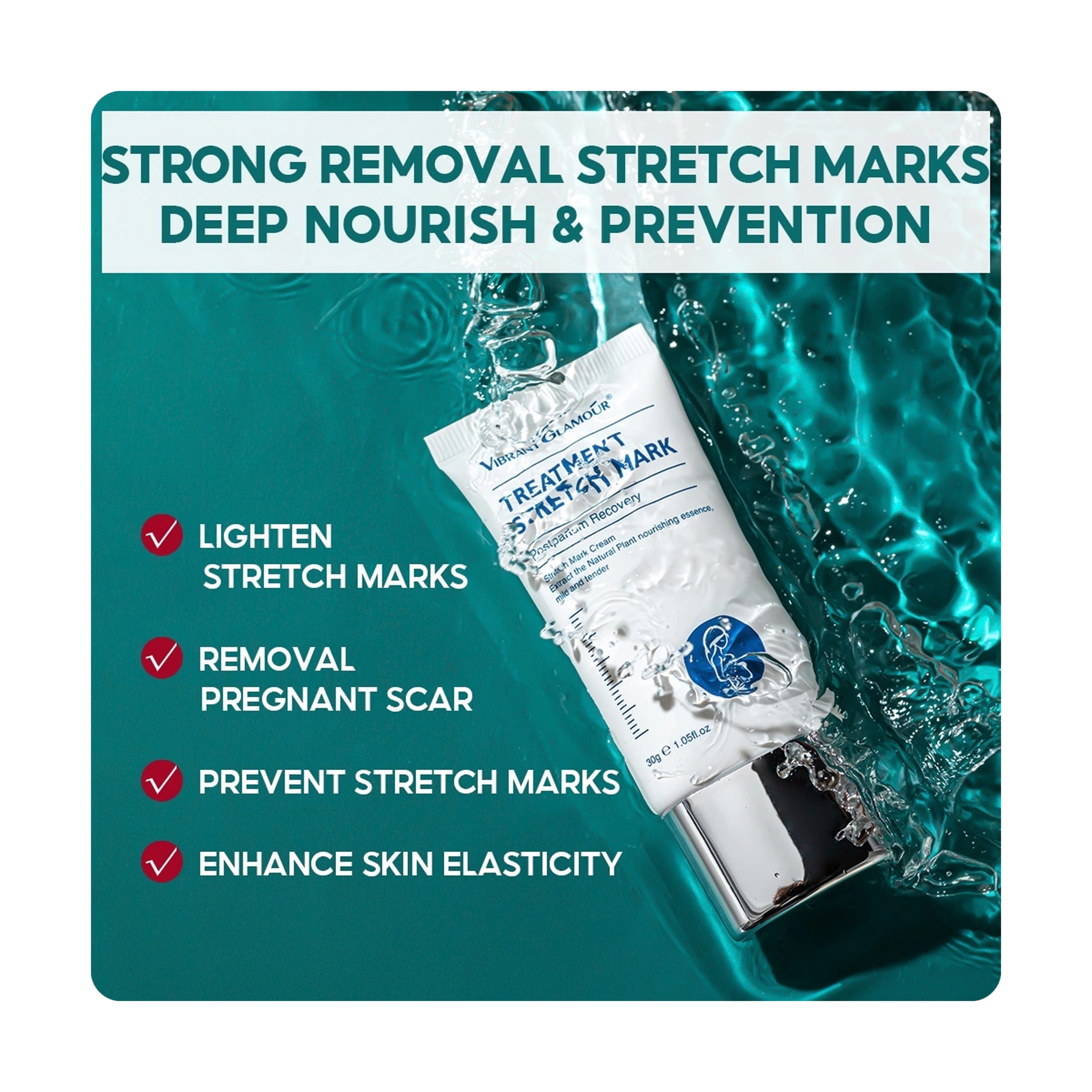 كريم فايبرنت جلامور لعلاج علامات التمدد  ومضاد للشيخوخة 30 جرام