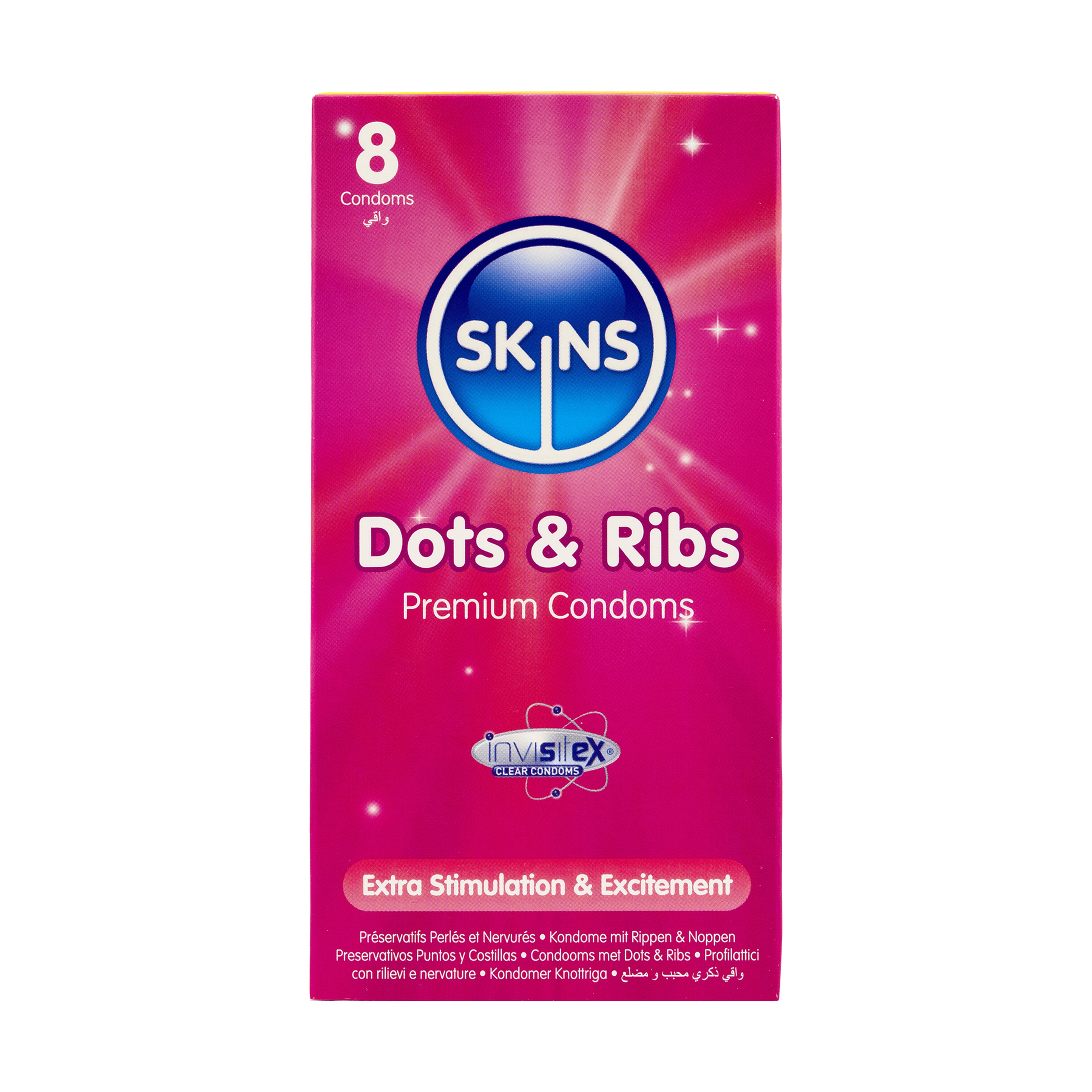 Skins Condoms Dots & Ribs 8 Pack