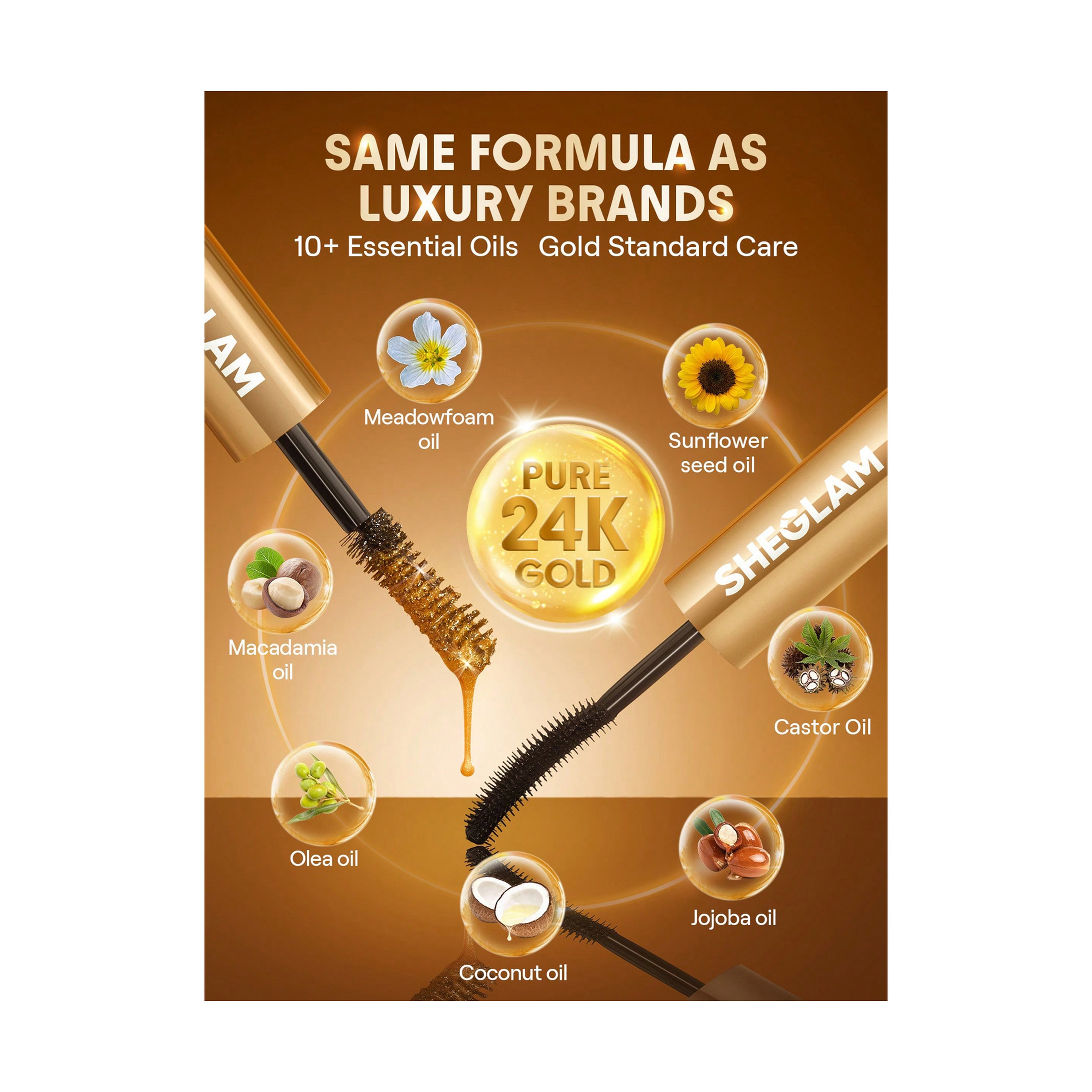 شيجلام ماسكارا24K مقاومة للماء – أسود