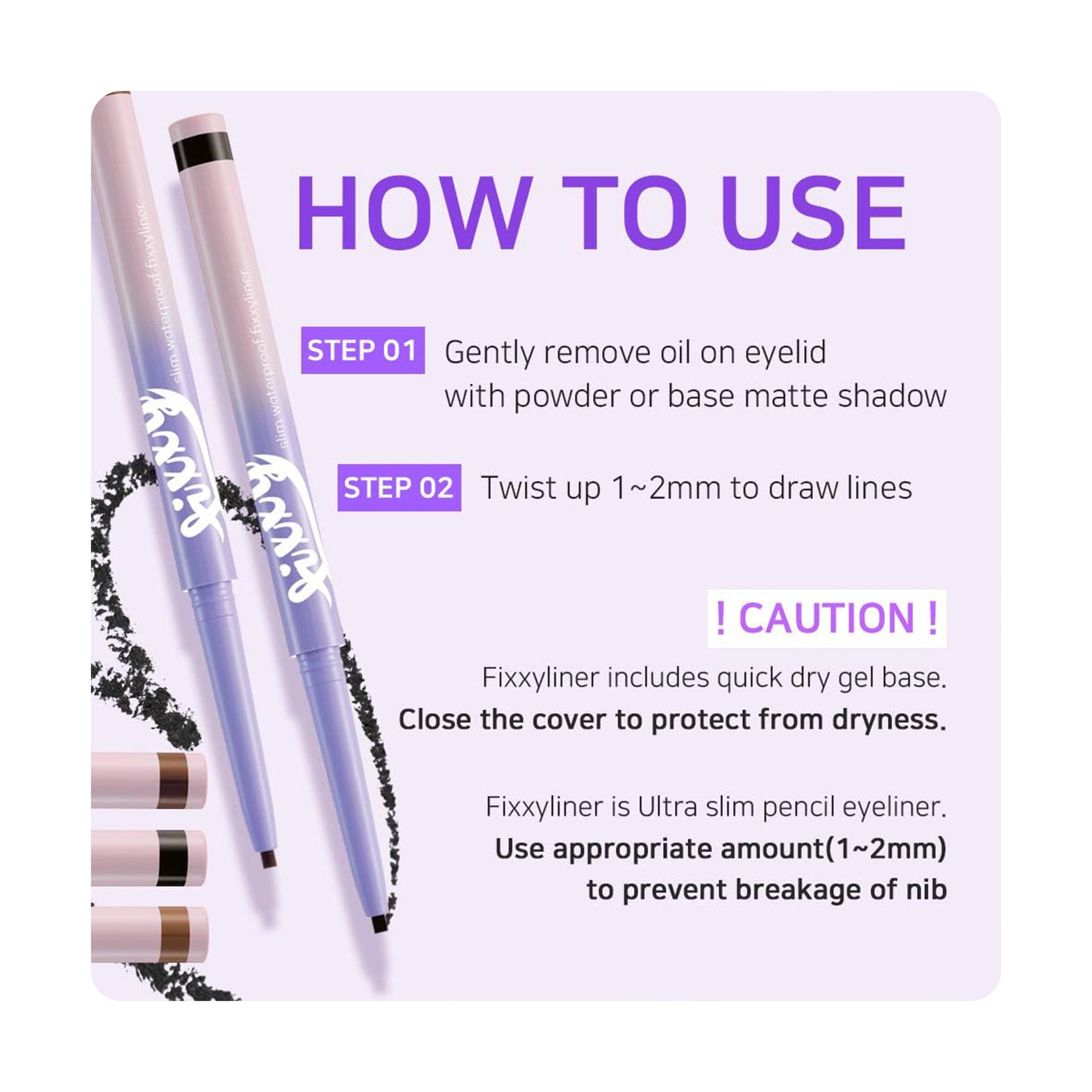 Peach C Fixy Waterproof Eyeliner