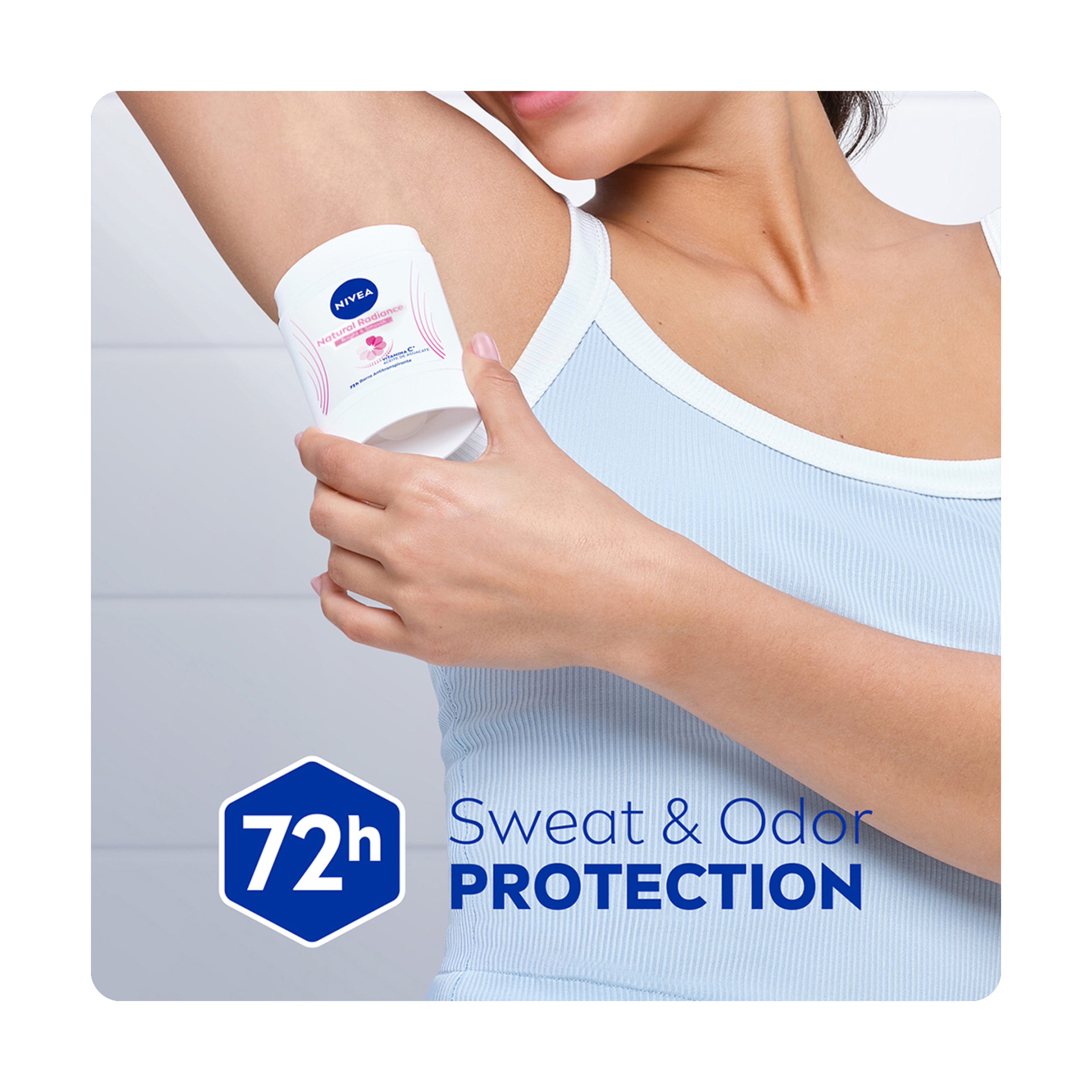 Nivea Anti-Perspirant Stick For Women Natural Brightening With Vitamin C, 48H Protection - 50Ml