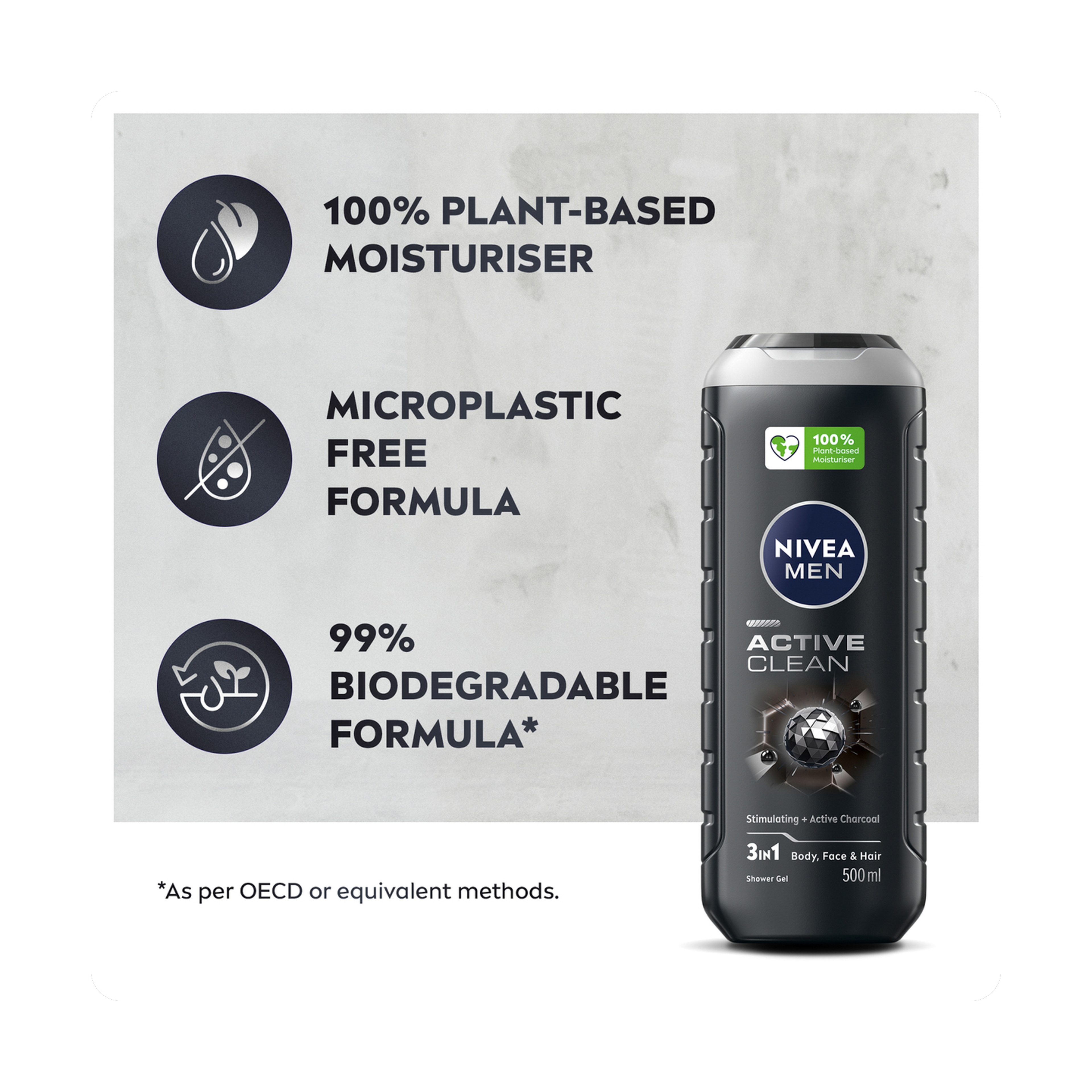 Nivea Active Clean Shower Gel 500Ml