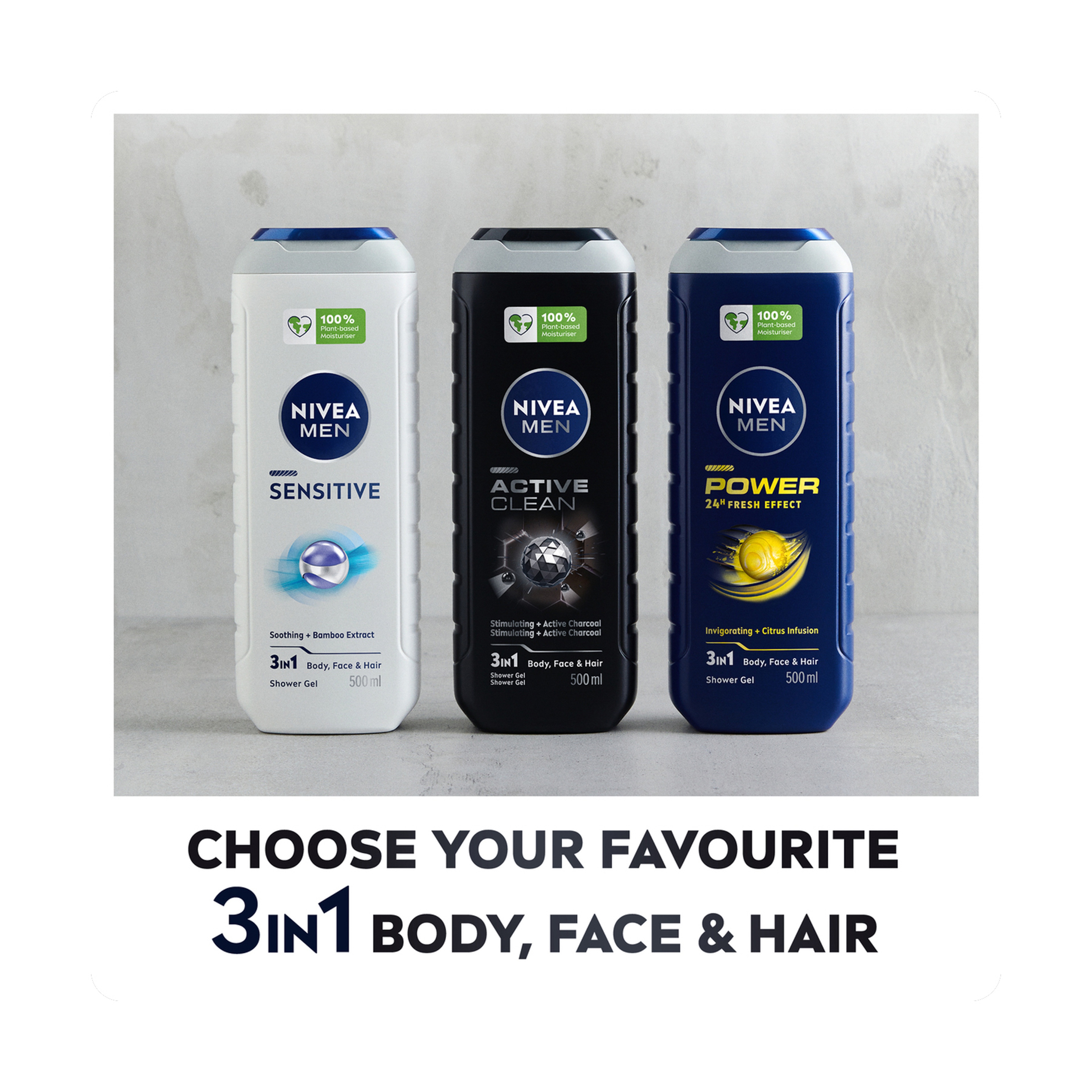 Nivea Active Clean Shower Gel 500Ml