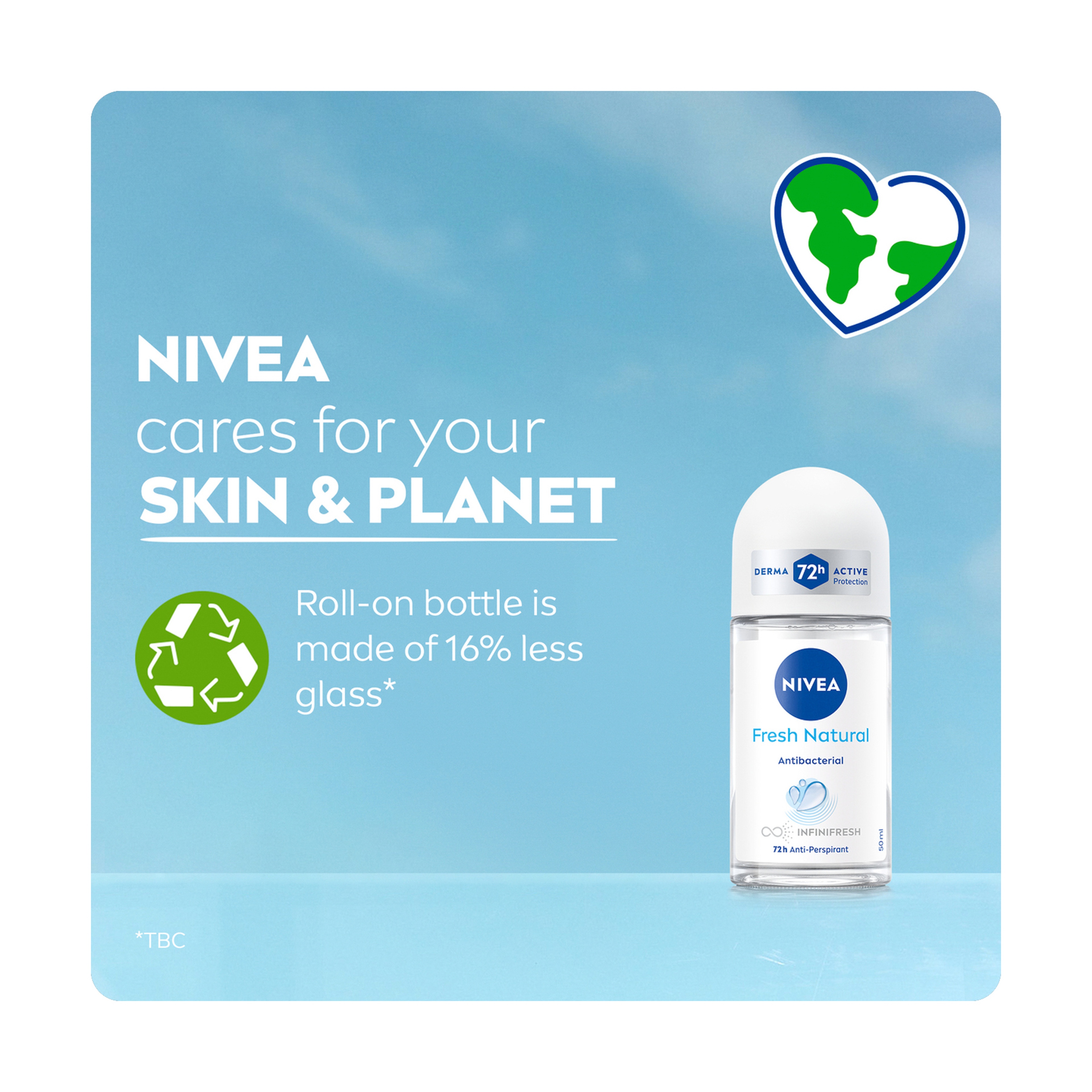 Nivea Fresh Natural Deodorant Roll-On - 50Ml