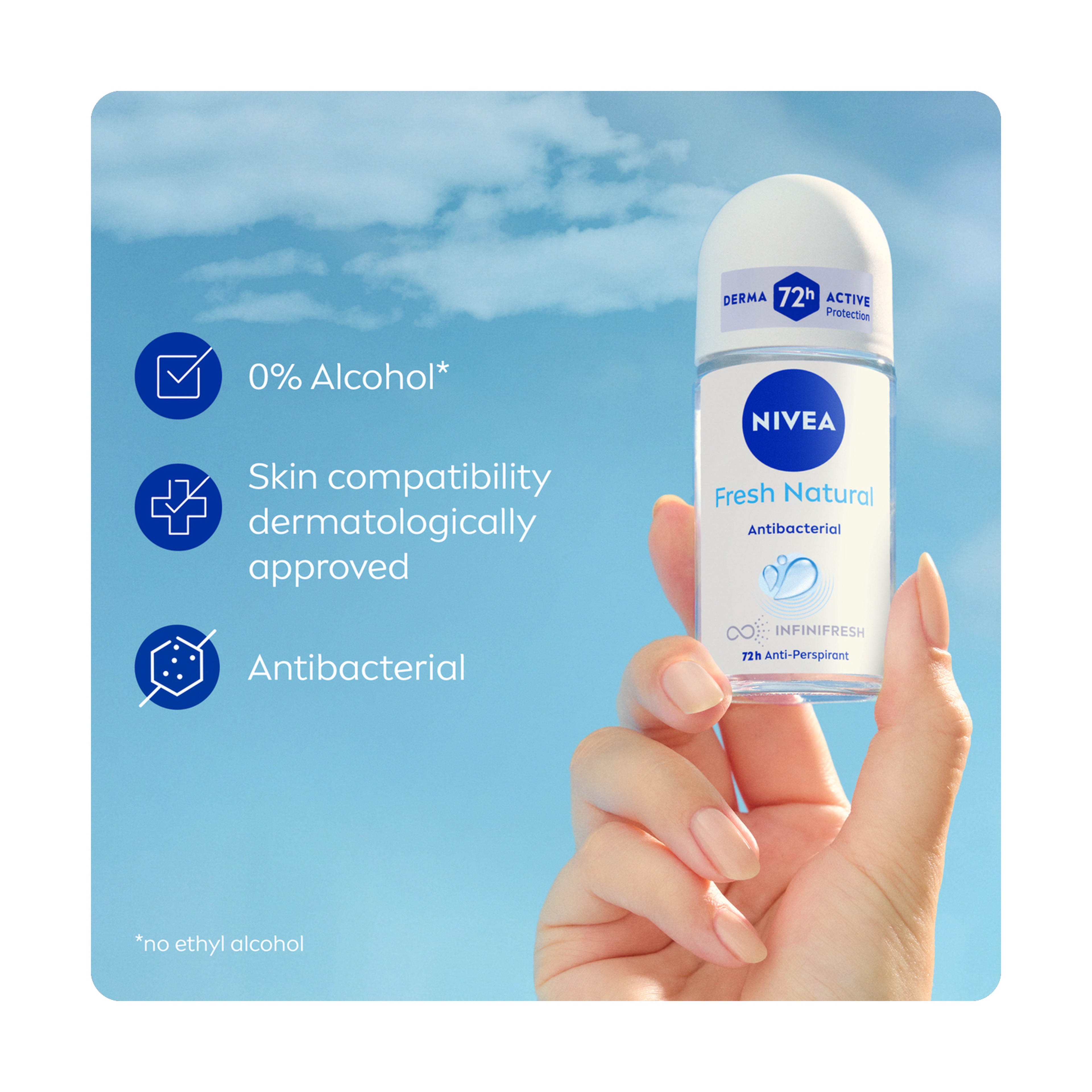 Nivea Fresh Natural Deodorant Roll-On - 50Ml