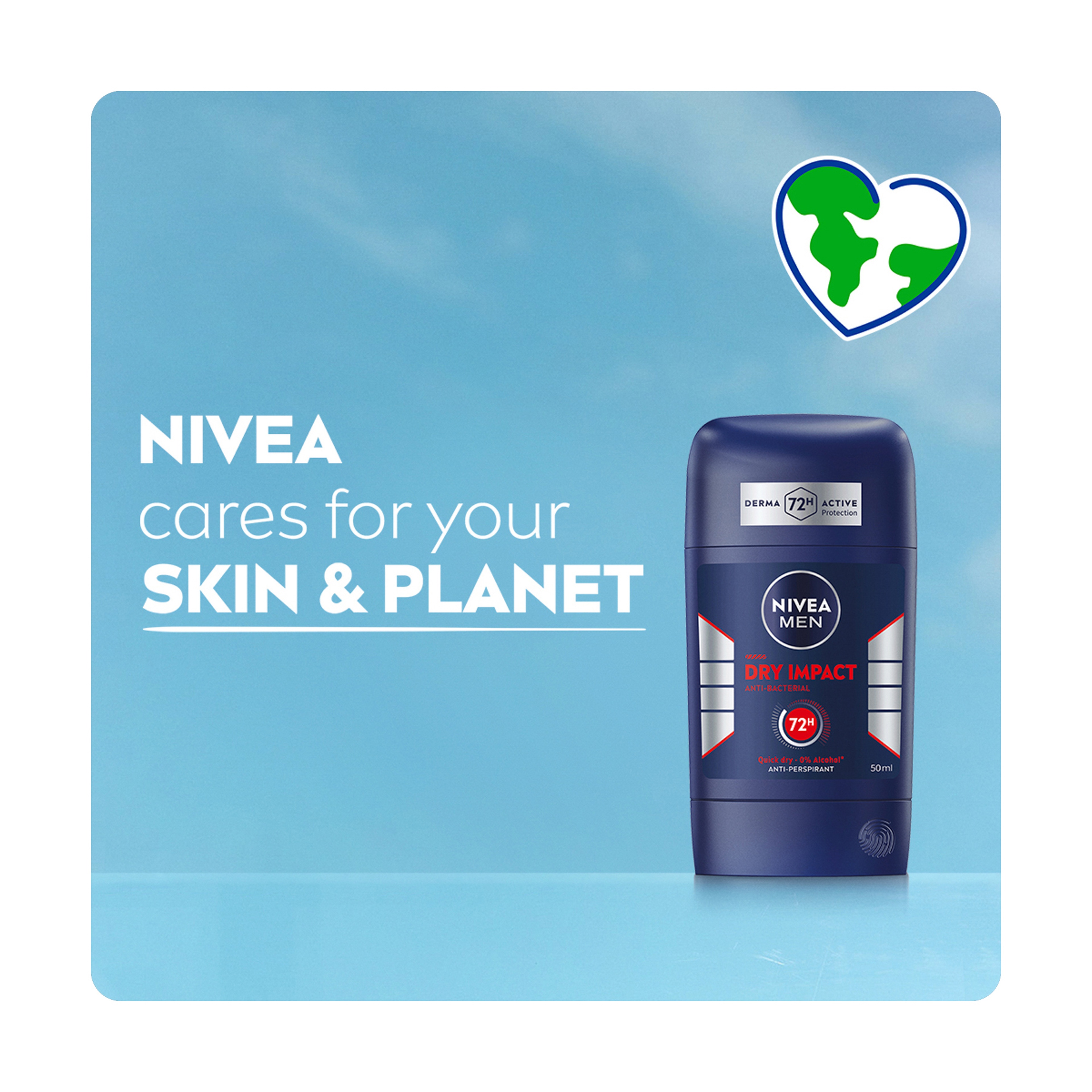 Nivea Dry Impact 3-In-1 Stick Deodorant - 50Ml