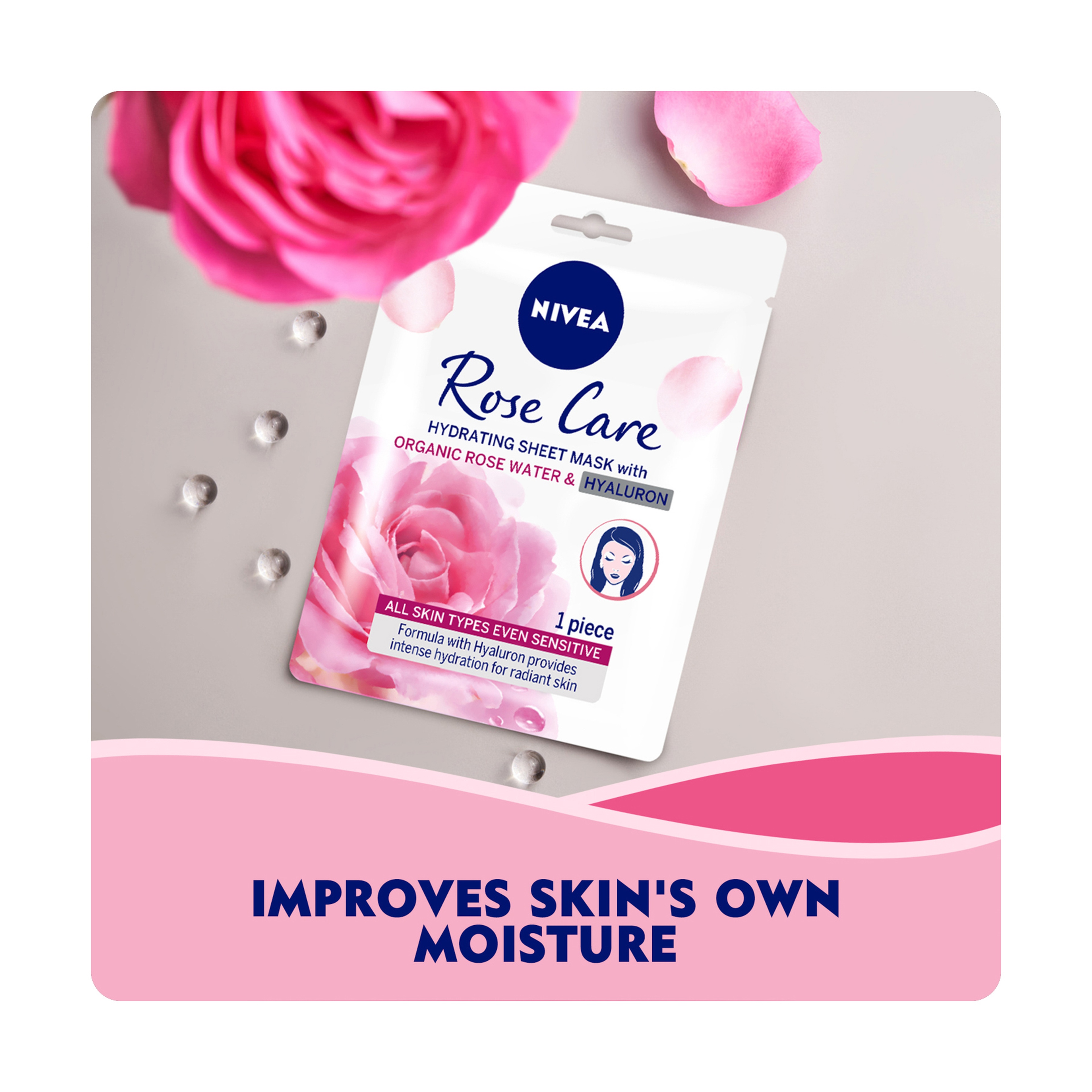 Nivea Face Sheet Mask, Organic Rose, 1 Mask