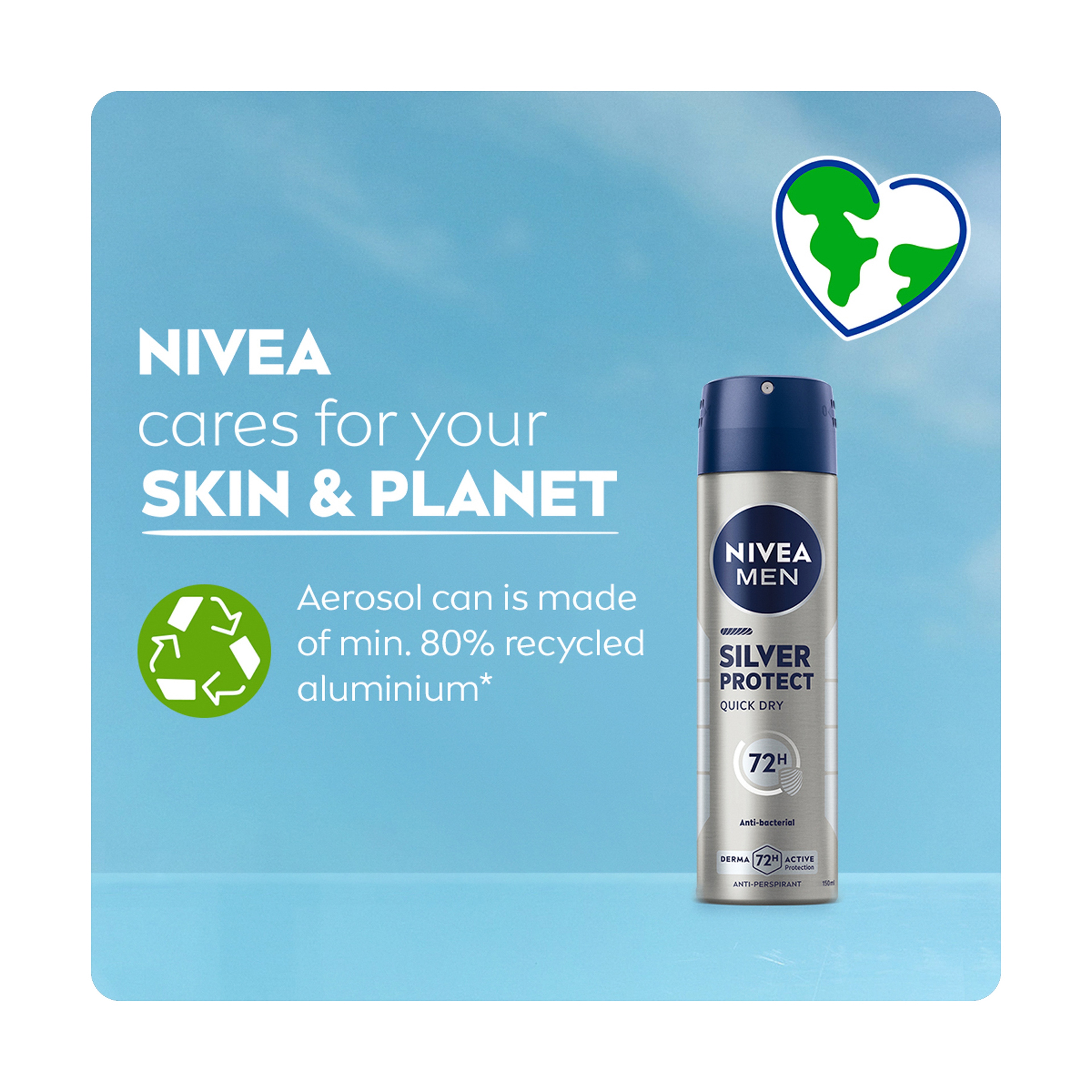 Nivea Silver Protect Deodorant - Antibacterial Protection, 150Ml