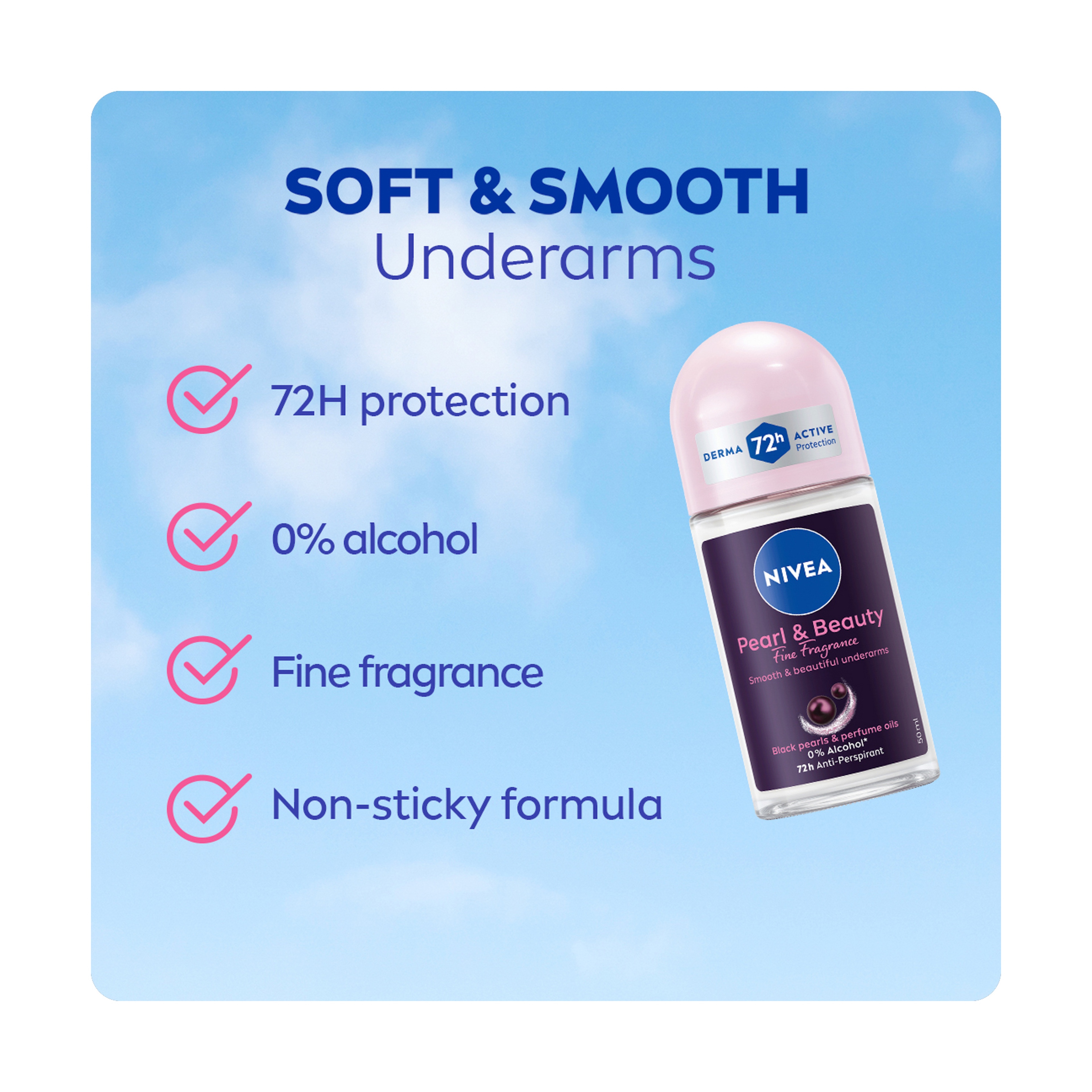 Nivea Women Black Pearl Roll-On Deodorant 50Ml