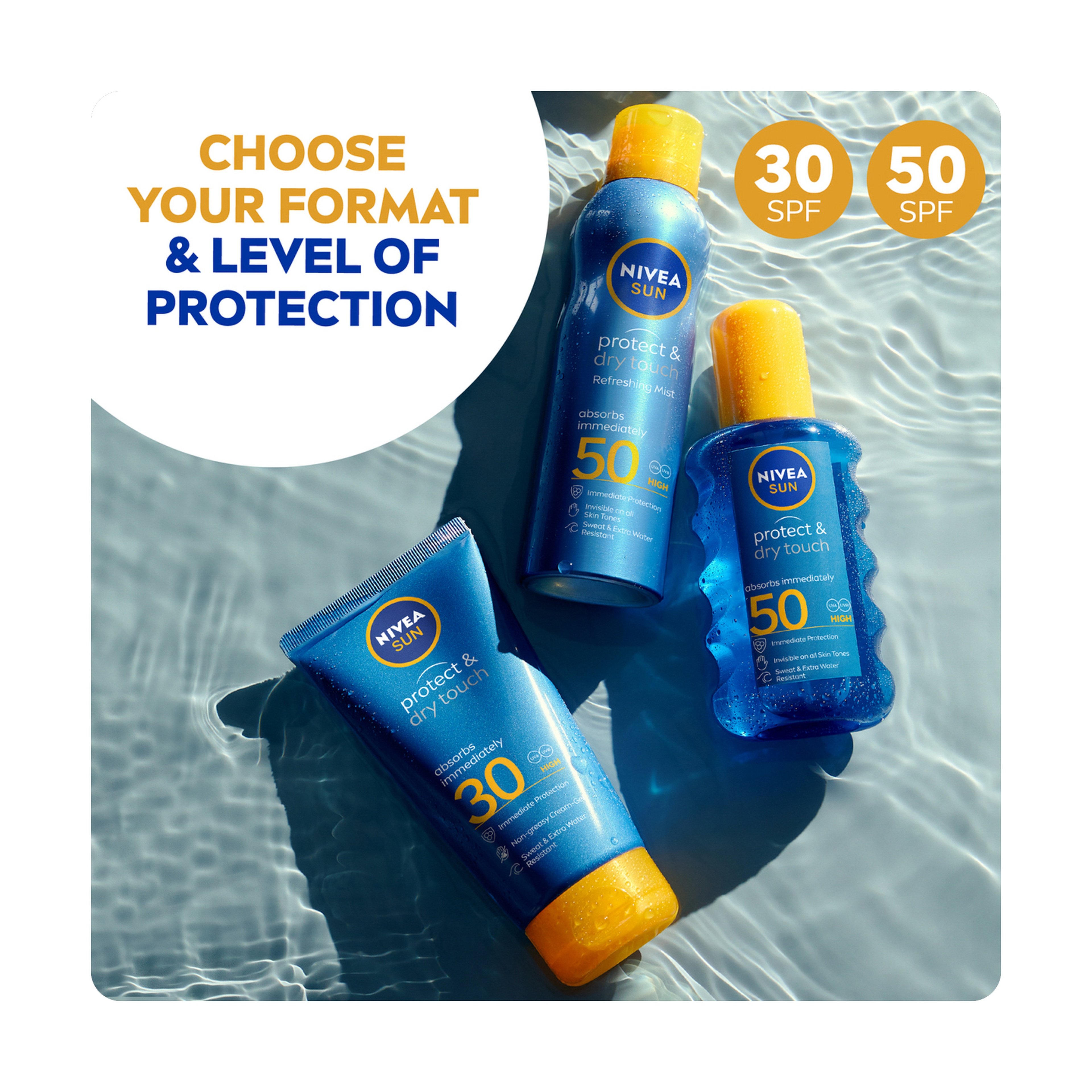 NIVEA Sun Protect & Dry Touch Sport FP50  Cream Spray 200 ml