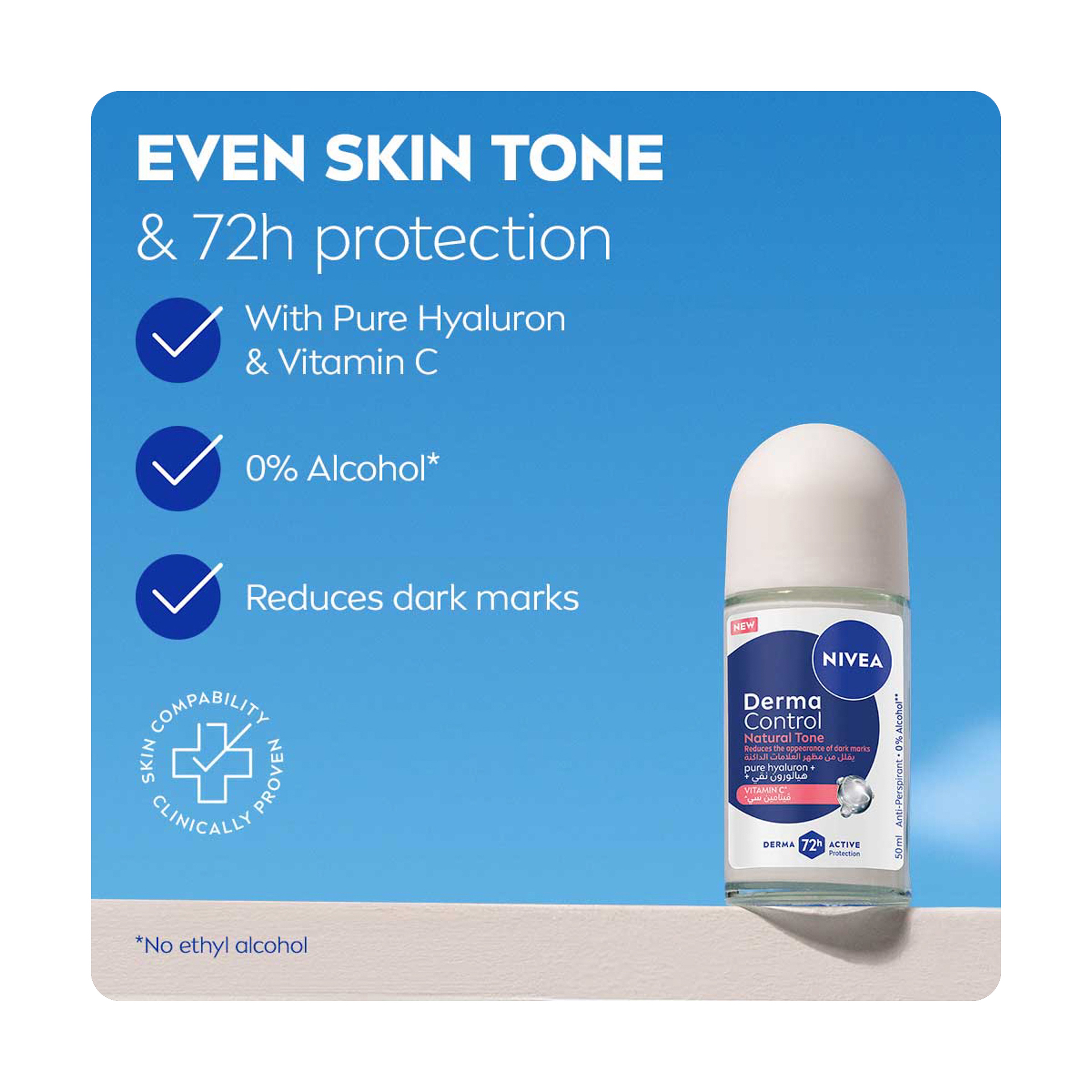 Nivea Deo Roll Derma Control Natural Tone 50 ml