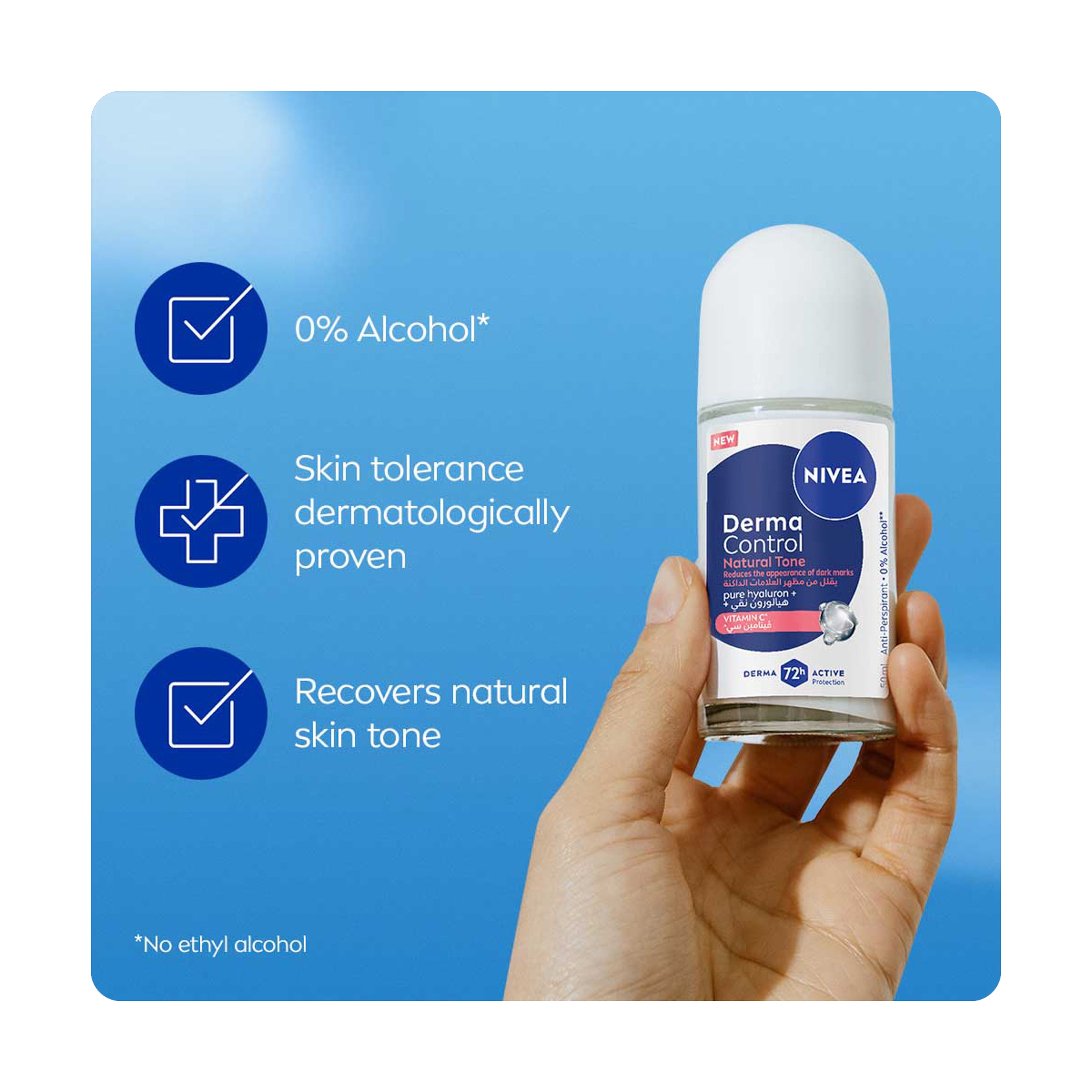 Nivea Deo Roll Derma Control Natural Tone 50 ml