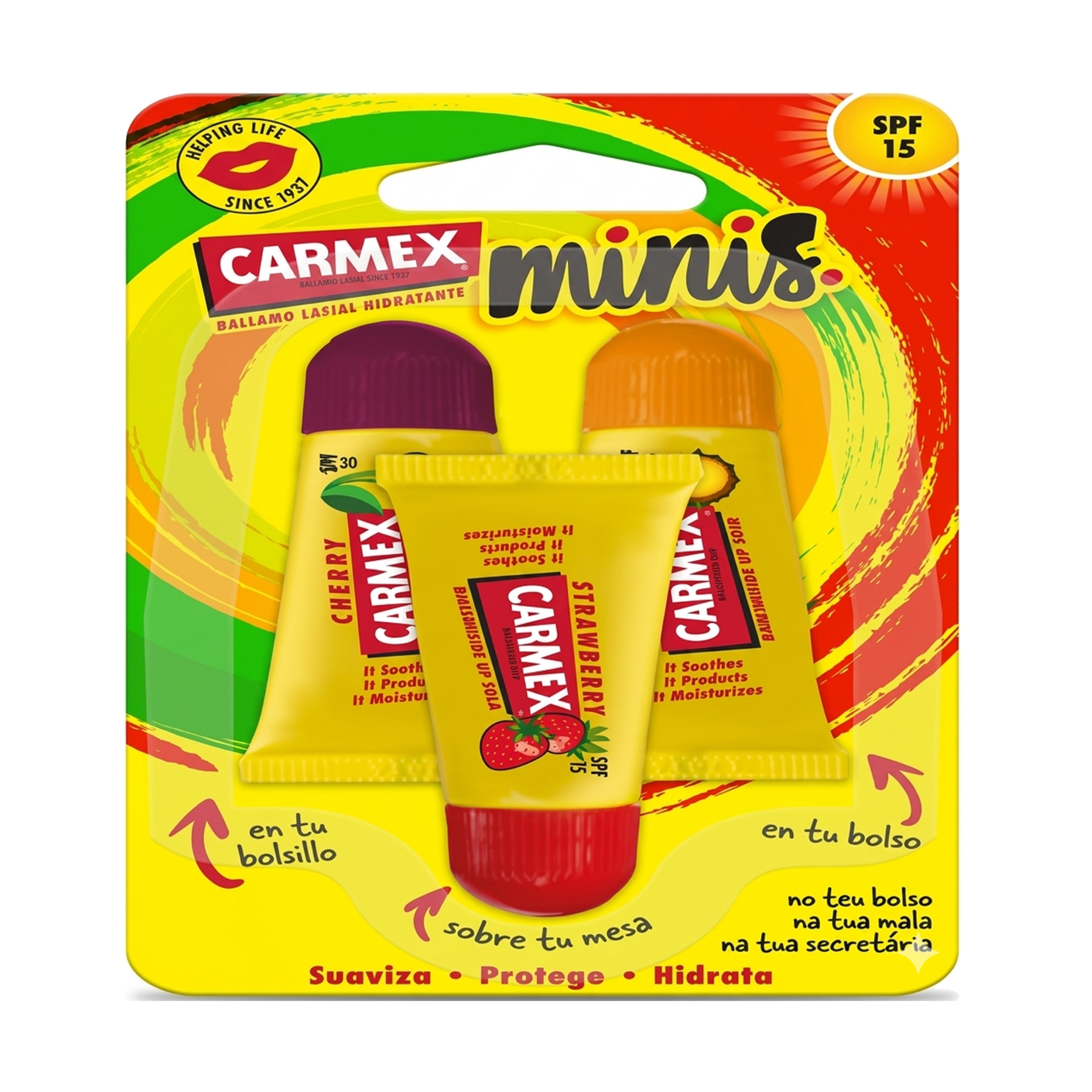 Carmex Lip Balm Minis Spf15 3Pk