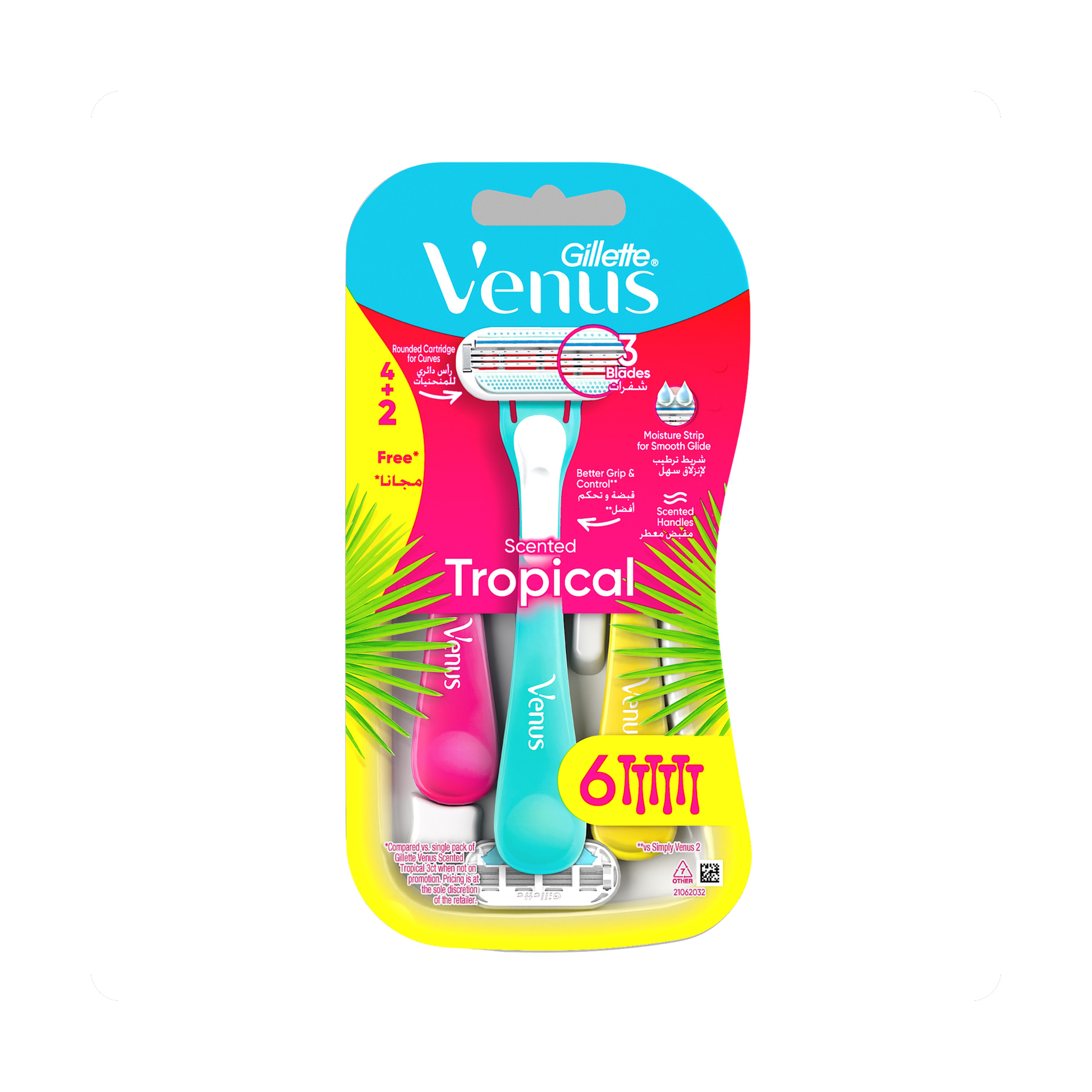 Venus Gillette Tropical Disposable Razor, 4+2