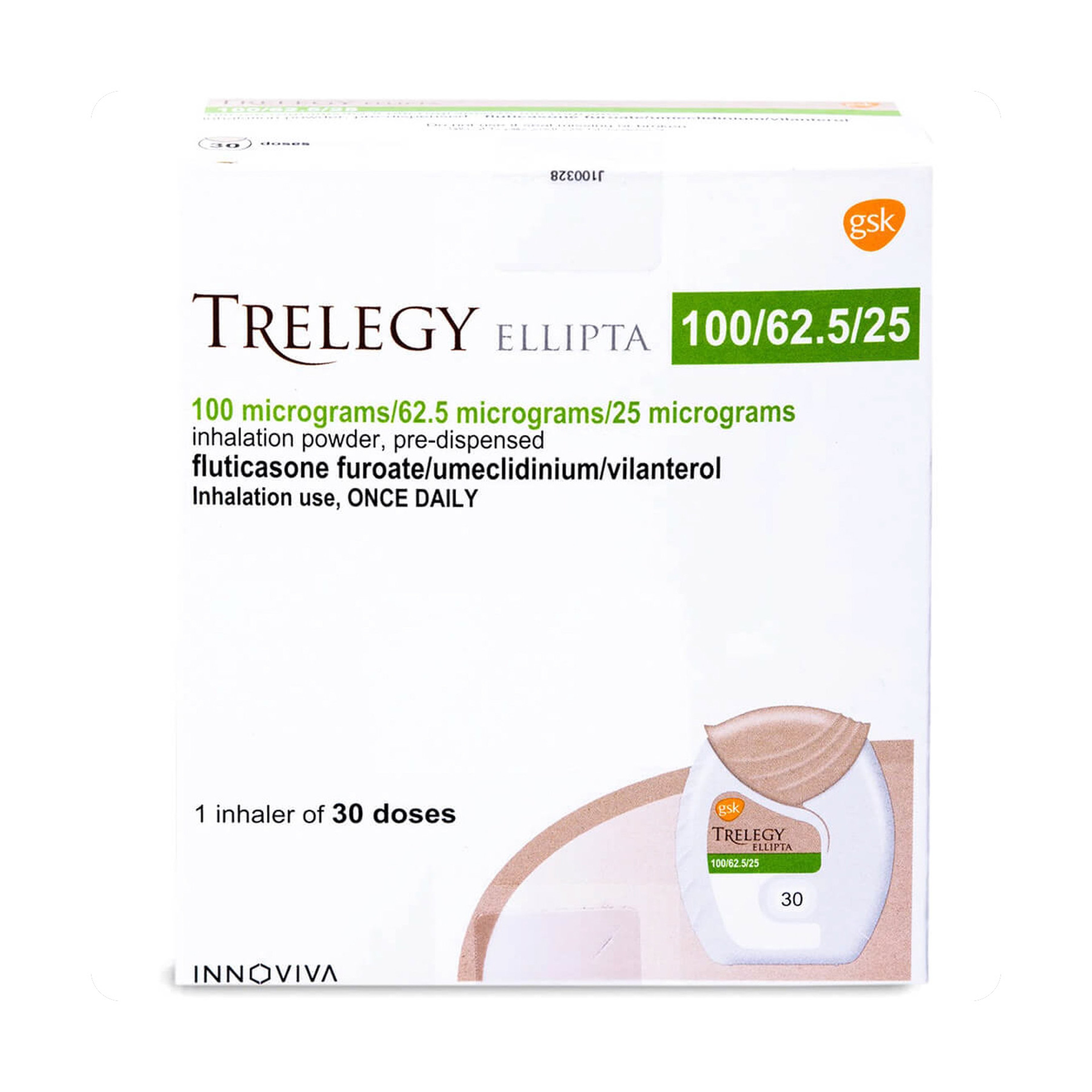 Trelegy Ellipta 100/62.5/25Mcg Inhaler